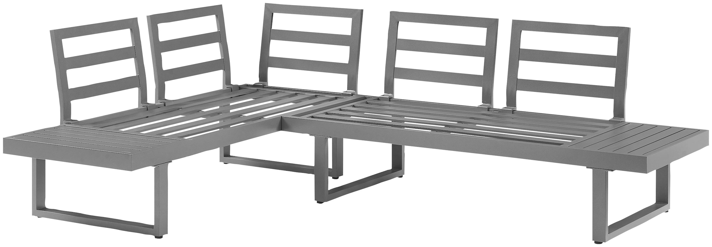 KONIFERA Gartenlounge-Set »Hamburg« Set, Tisch:100x60x60/40cm,abnehmbare Rückenlehnen ,individuell aufstellbar, 14 Stk. tlg. höhenverstellbarer Tisch, inkl. Schutzhülle, Aluminiumgestell