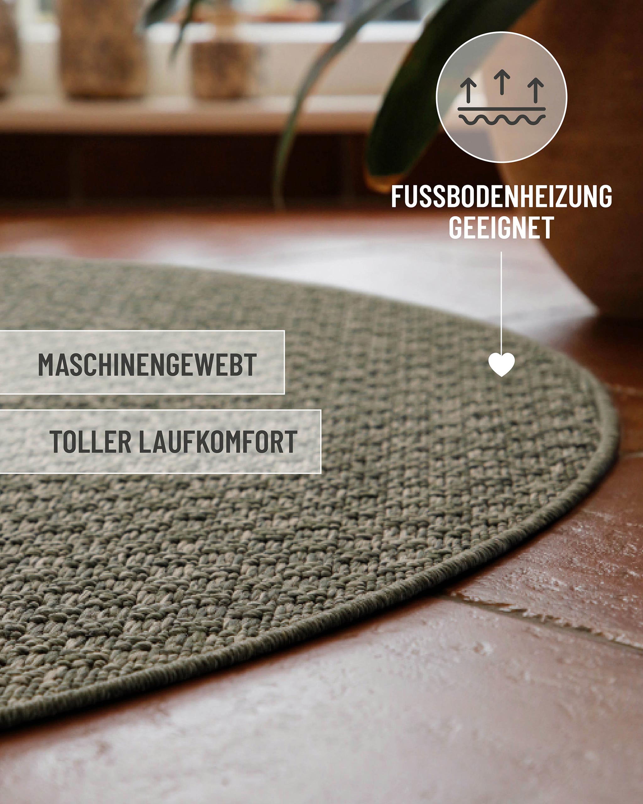 Wecon home Teppich »Miami South Beach« rund 5 mm Höhe In- & Outdoor Teppich, wetterfest, kariert, Balkon, pflegeleicht