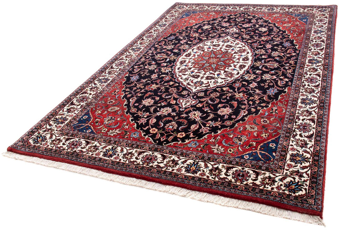 Image of morgenland Orientteppich »Perser - Bidjar - 253 x 171 cm - dunkelblau«, rechteckig, 15 mm Höhe, Wohnzimmer, Handgeknüpft, Einzelstück mit Zertifikat bei Ackermann Versand Schweiz