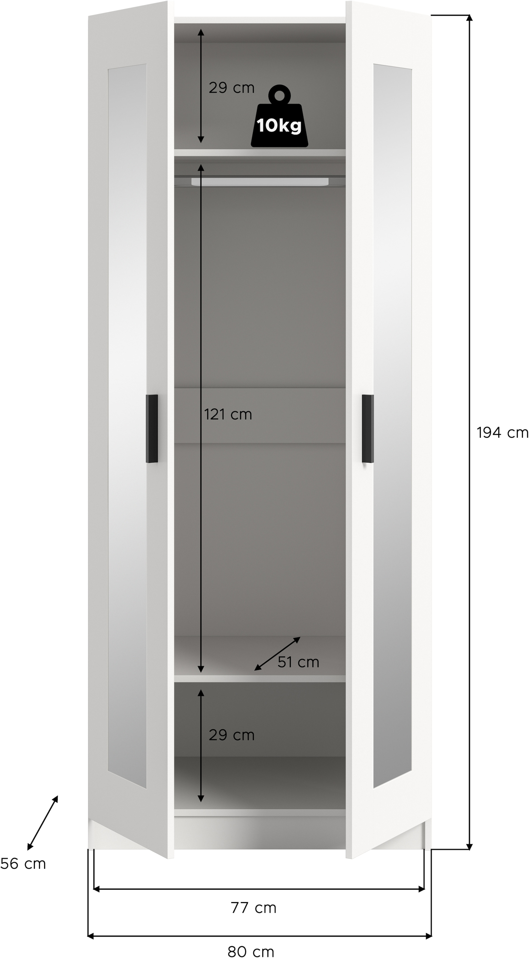 Home affaire Kleiderschrank »Farmsen, TOPSELLER!, Schlafzimmerschrank, Garderobe, Schrank« in verschiedenen Grössen und Ausführungen erhältlich,  Kleiderschrank, Schlafzimmer, Garderobenschrank, Flur
