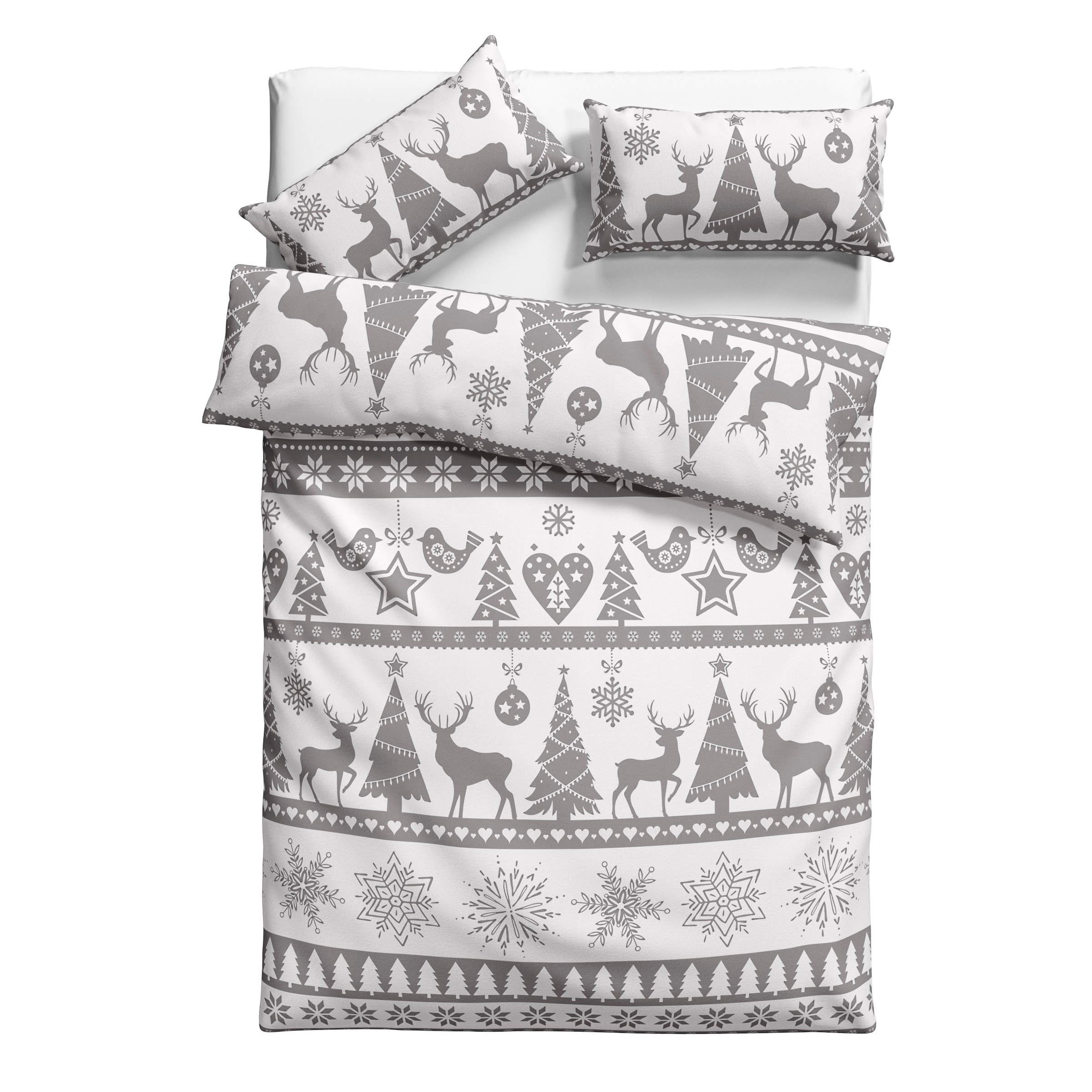 my home Linge de lit »Sindbad in Gr. 135x200 oder 155x220 cm, ideal für Weihnachten« 2 tlg. Weihnachtsbettwäsche, Winter