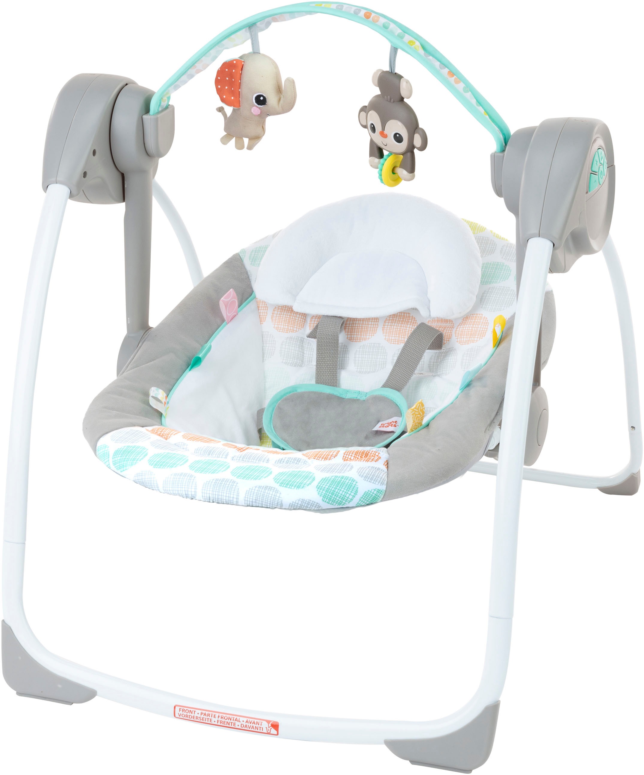 Bright Starts Babywippe »Whimsical Wild Portable Swing« bis 9 kg mit Sound-Effekt