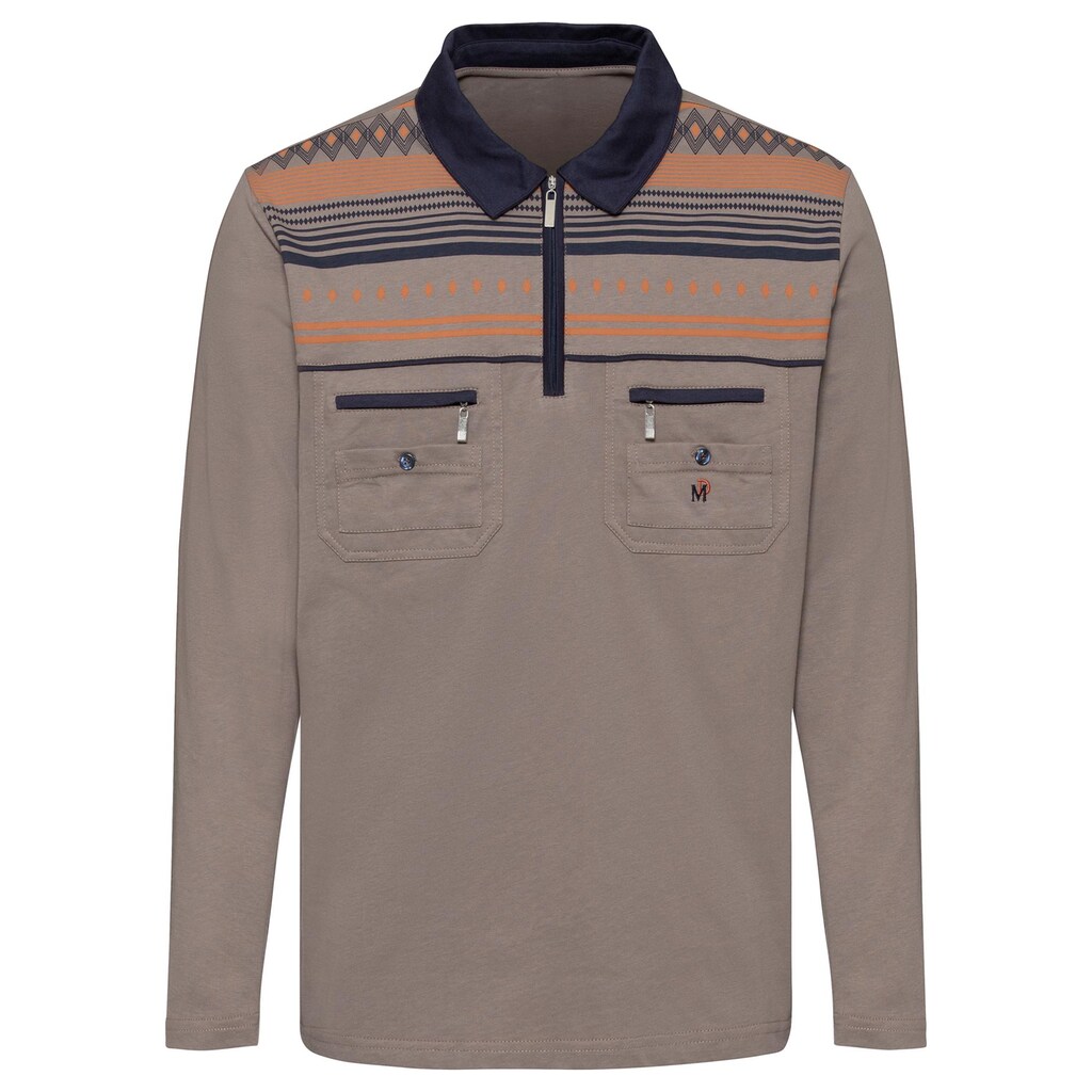 Marco Donati Langarm-Poloshirt »Langarm-Poloshirt«, (1 tlg.)