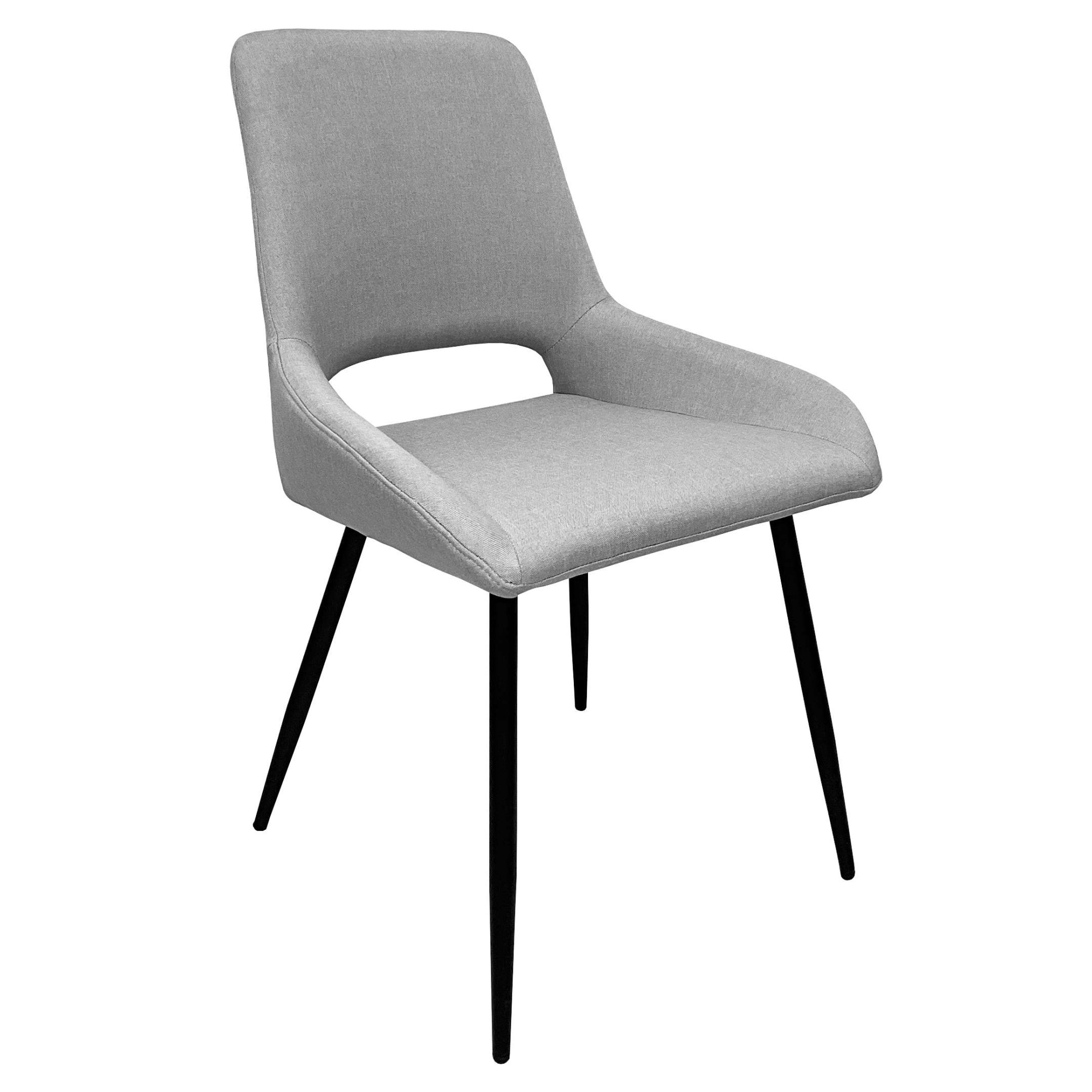 GOODproduct Chaise de salle à manger »Derrek« (Set) 2 cuispflegeleichter Webstoff, schwarze Metallbeine, Sitzbreite 40 cm