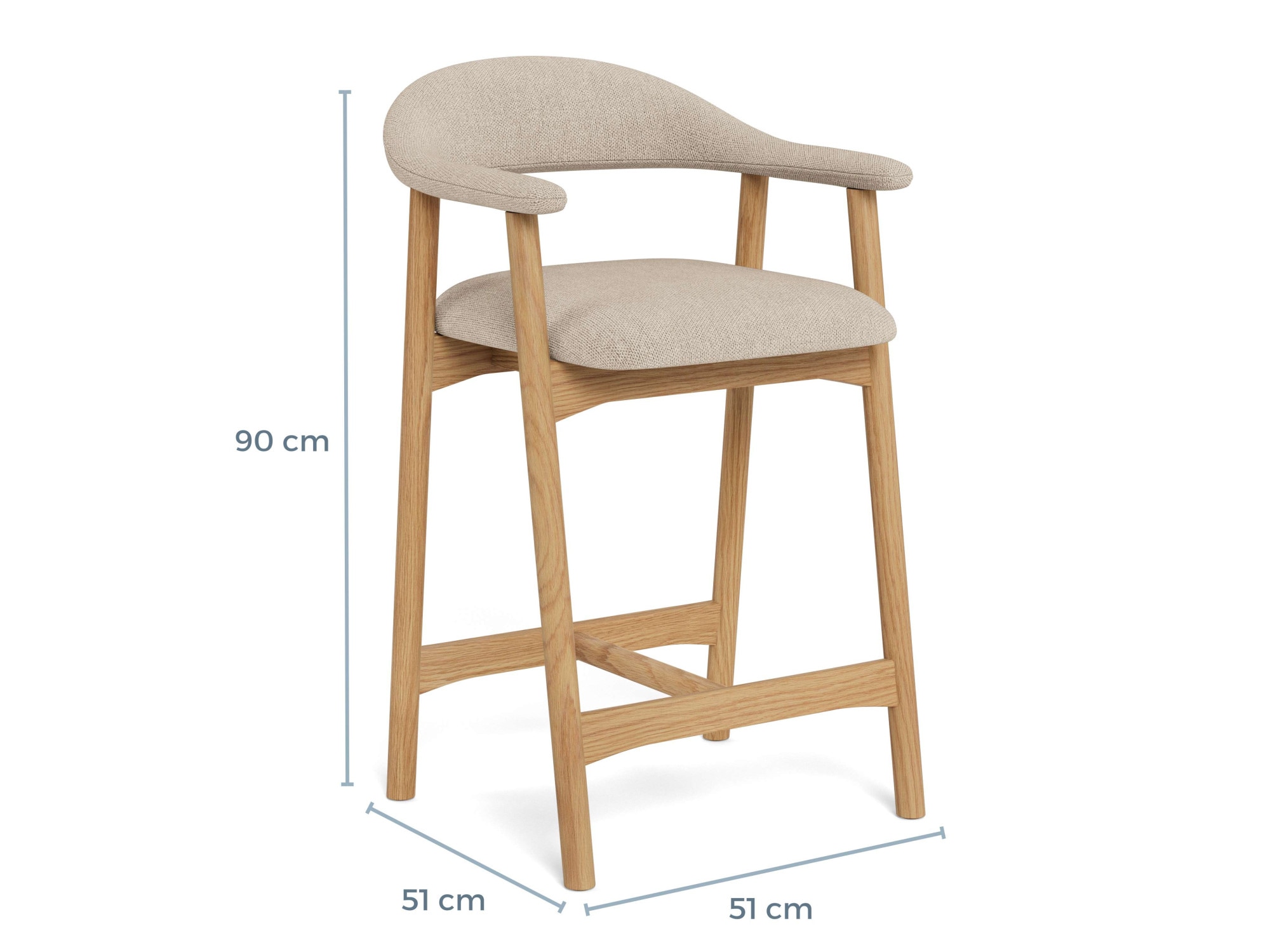 ACTONA GROUP Tabouret de bar »Addi, Counterstuhl« Chaise, sable Caso, avec repose-pieds