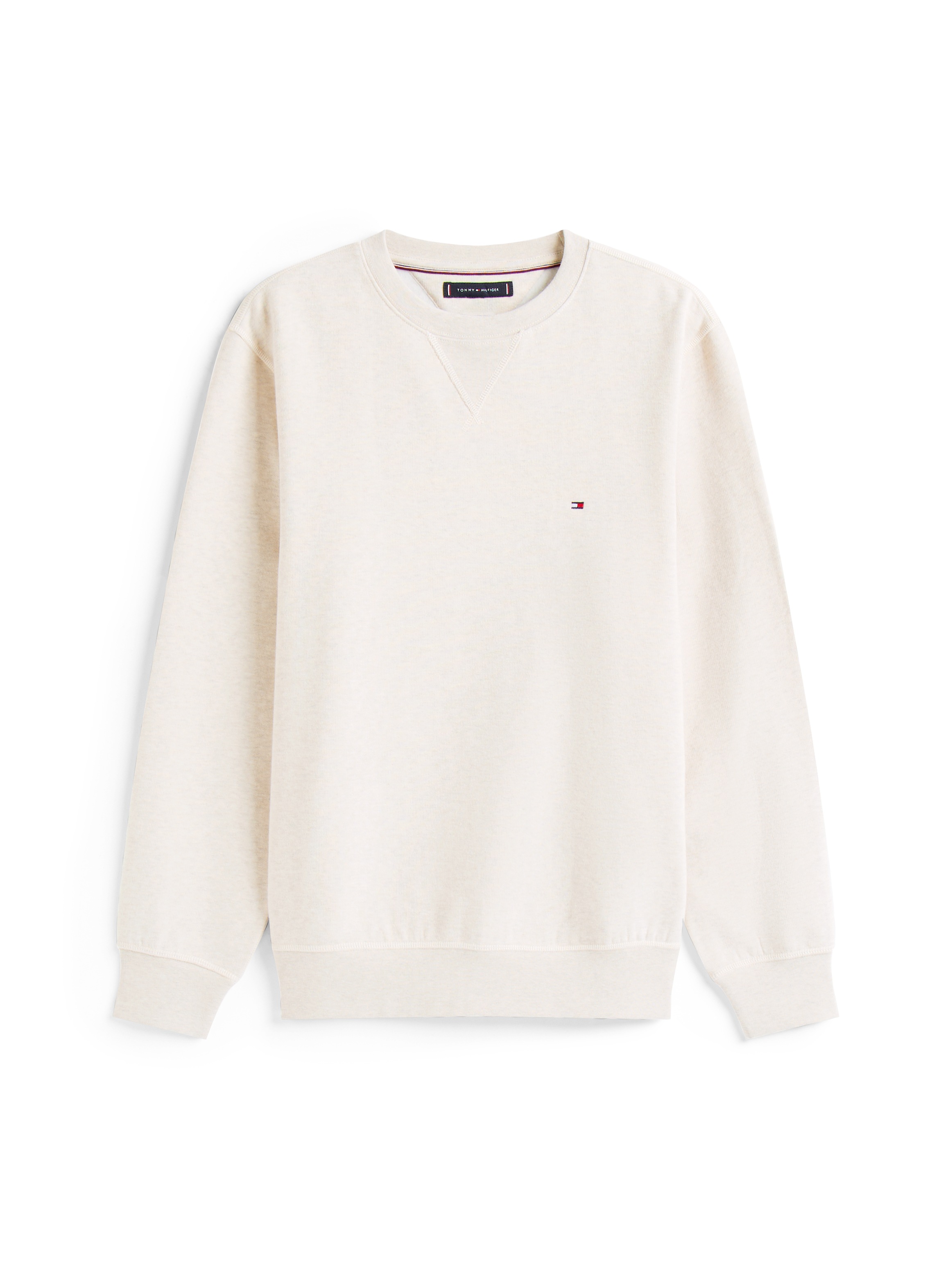 Tommy Hilfiger Sweatshirt »ESS SEASONAL FLEECE CREWNECK mit Rundhals und Stickerei«, unifarben, casual, regular fit, Baumwollmix, Rundhals