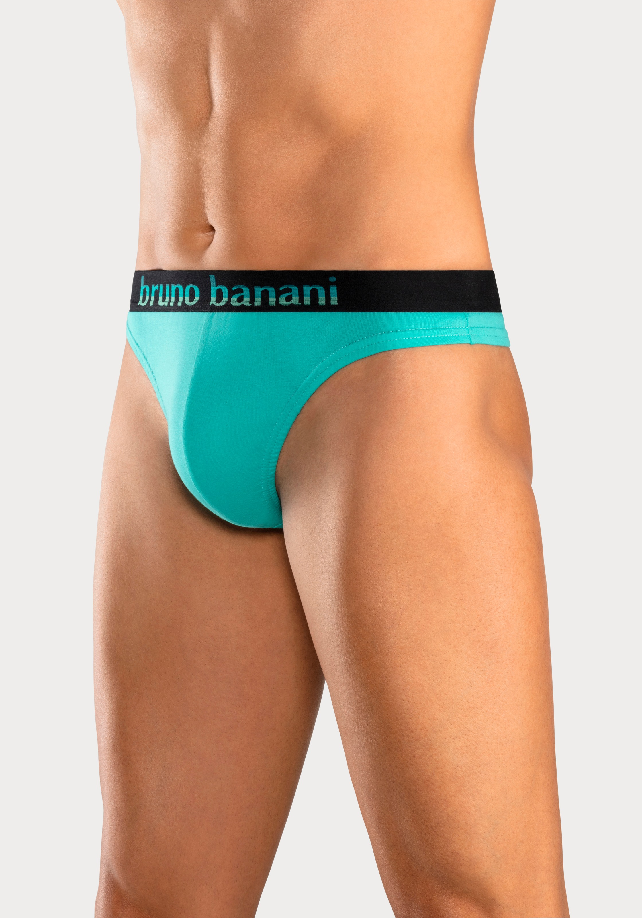 Bruno Banani String, (Packung, 5 St.), mit Streifen Logo Webbund