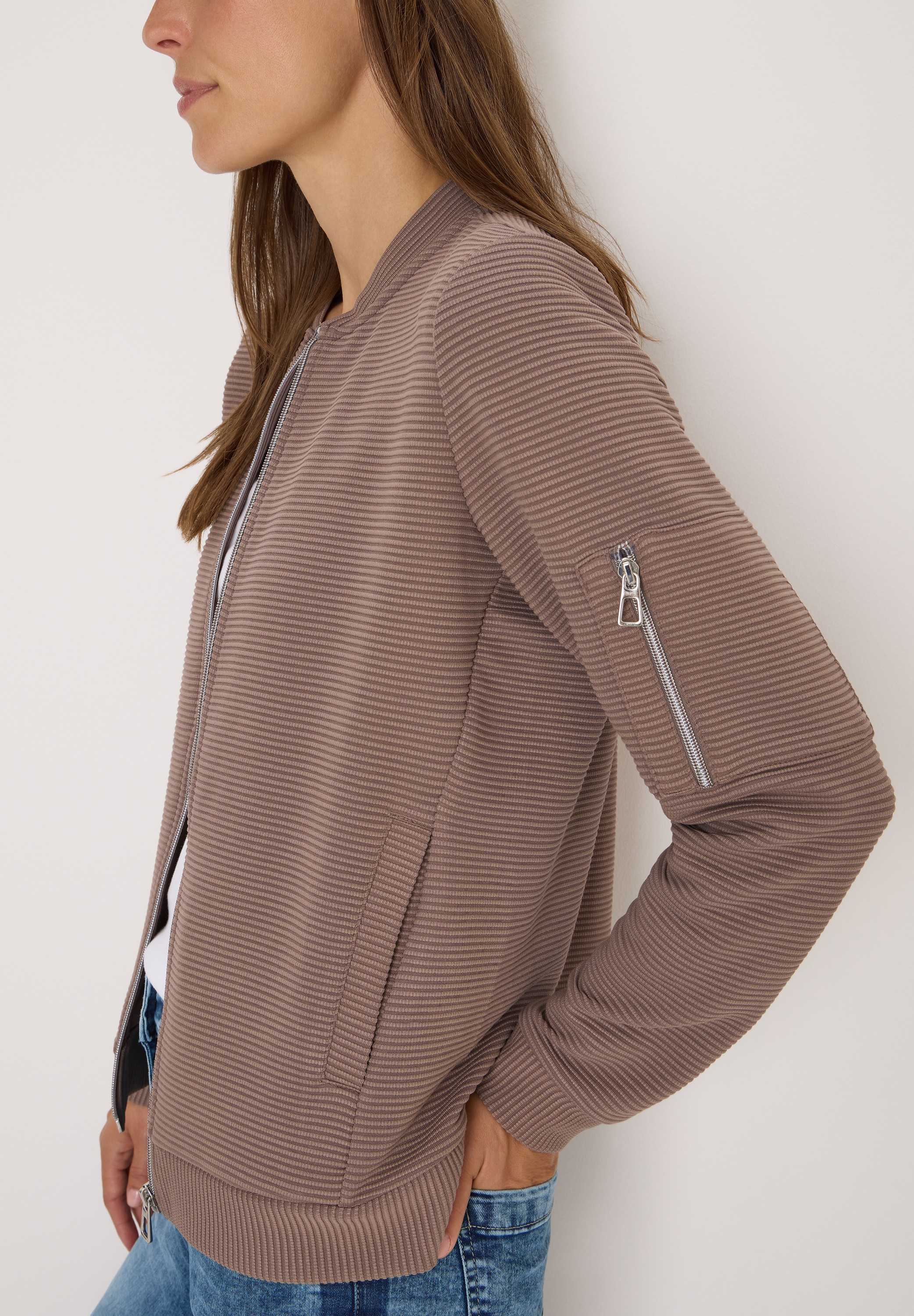 Cecil Blouson, mit Reissverschluss, im Ottoman-Look