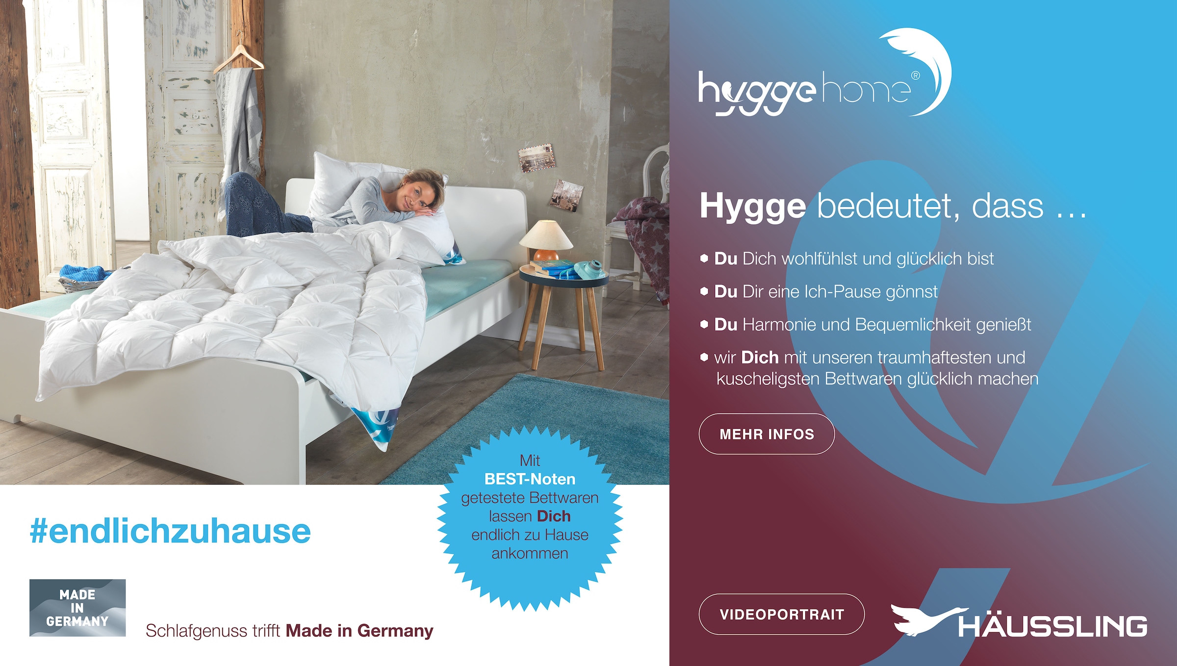 Haeussling Daunenkissen »Hygge Home Plissee (biobasiert) 3-Kammer-Kissen«, Füllung: Aussenkammer mit 90% Daunen, 10% Federn, (1 St.)