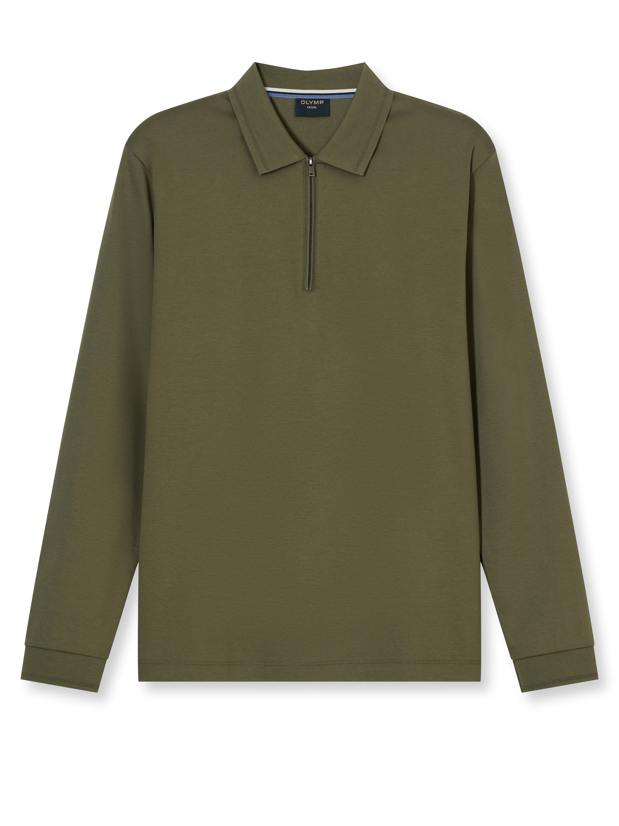 Image of OLYMP Langarm-Poloshirt unifarben, Polokragen, regular fit, casual