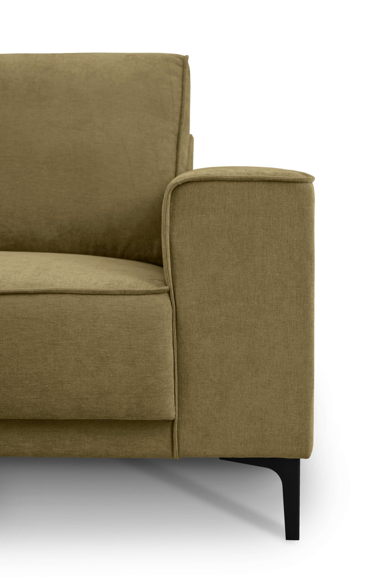 Places of Style Ecksofa »Polsterecke Oland, Struktur, Flachgewebe, Luxus-Microfaser, Boucle«, L-Form, 280 cm, Wellenunterfederung, Skandi-Design, Metallfüsse