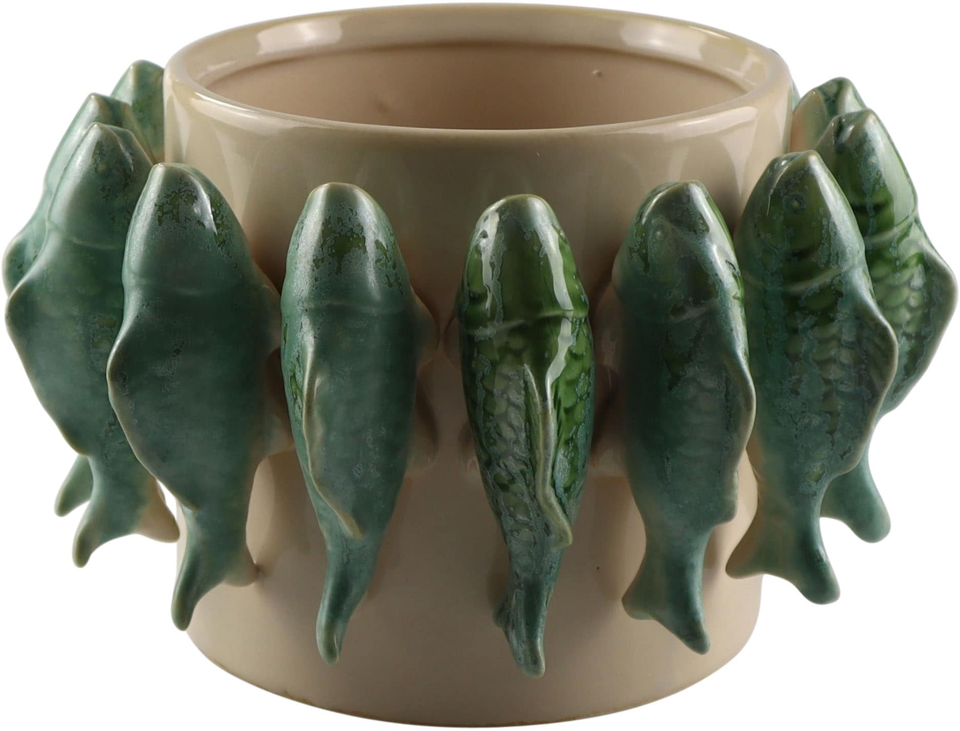 Image of AM Design Dekofigur "Schale mit Fischen, aus Keramik" handgefertigte Osterdekoration
