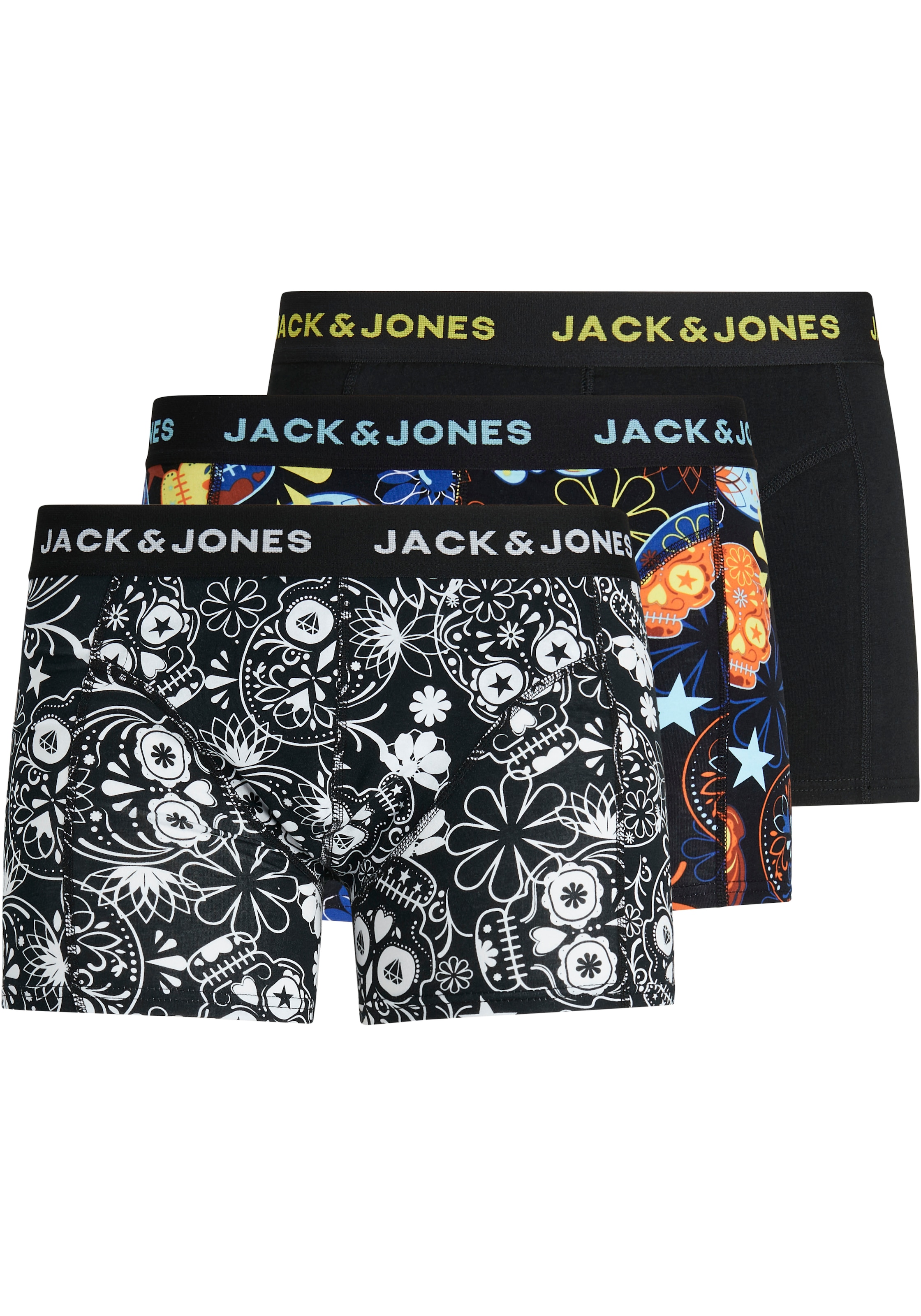 Image of Jack & Jones Boxershorts "JACSUGAR SKULL TRUNKS 3 PACK. NOOS" Packung, 3 Stk.
