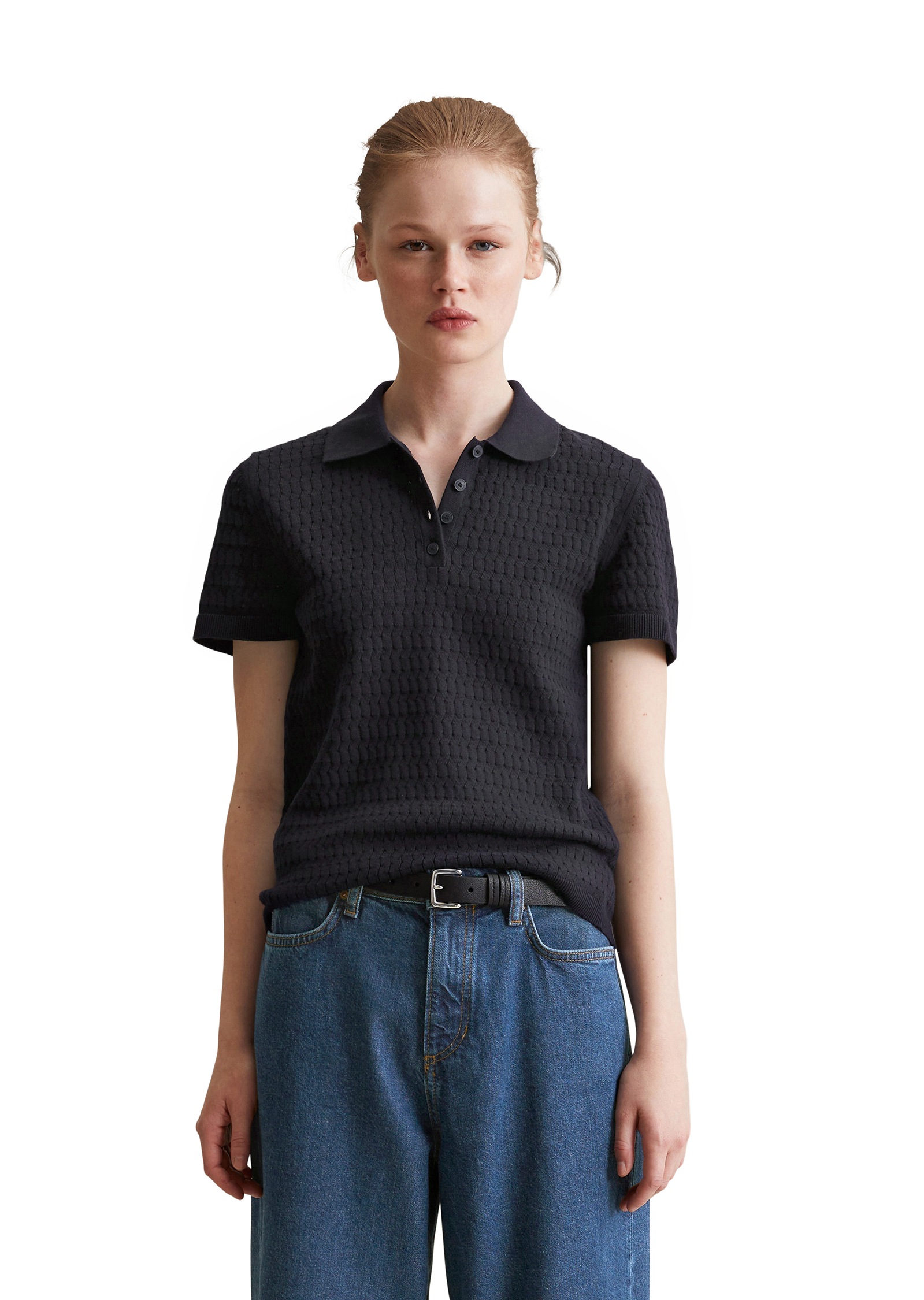 Image of Marc OPolo DENIM Poloshirt aus Strick, modisches Muster, regular