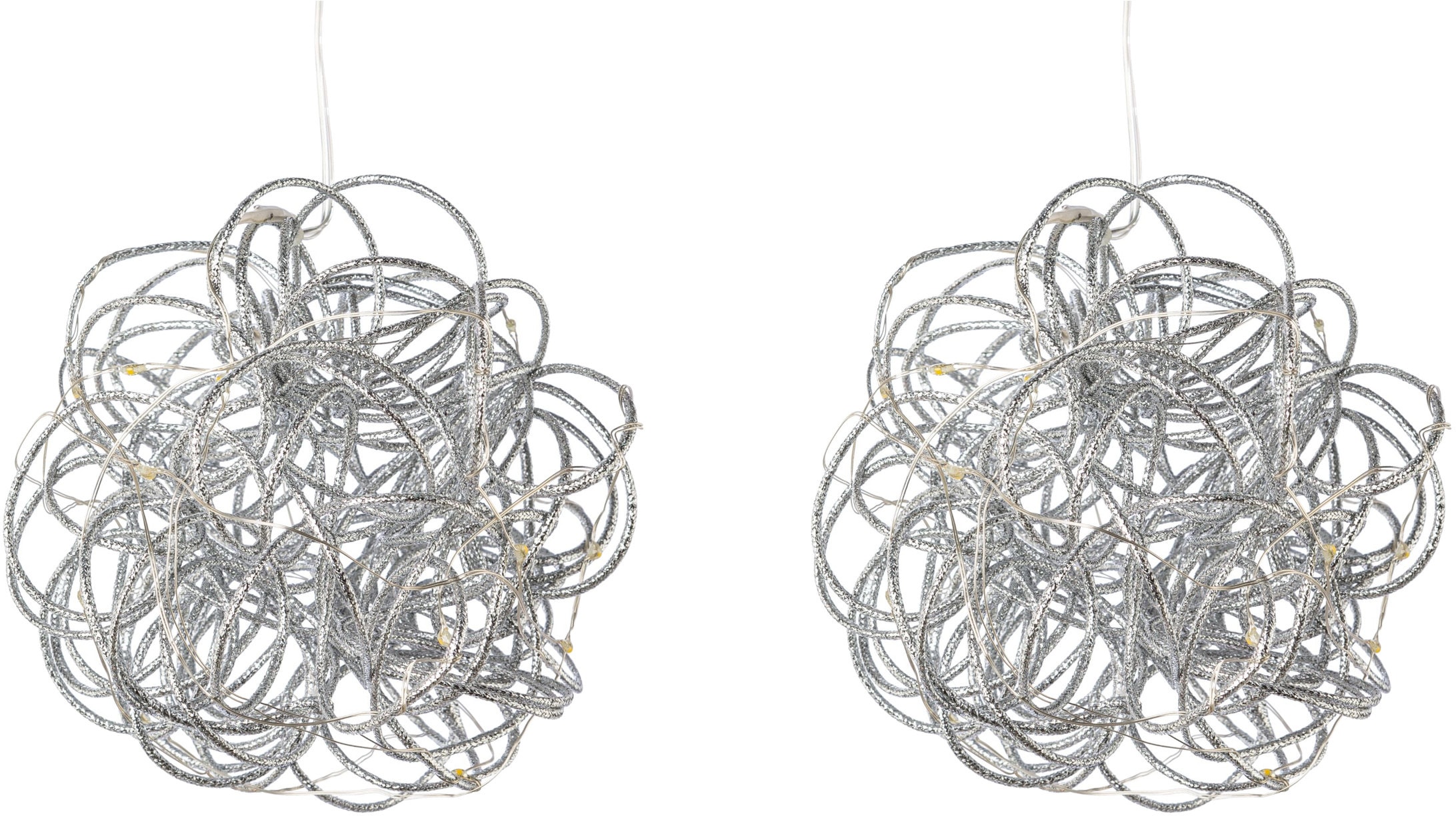 Creativ light Dekoobjekt »Hänge-Drahtkugel« mit 10 LED's, Ø 15 cm, batteriebetrieben, 2er-Set