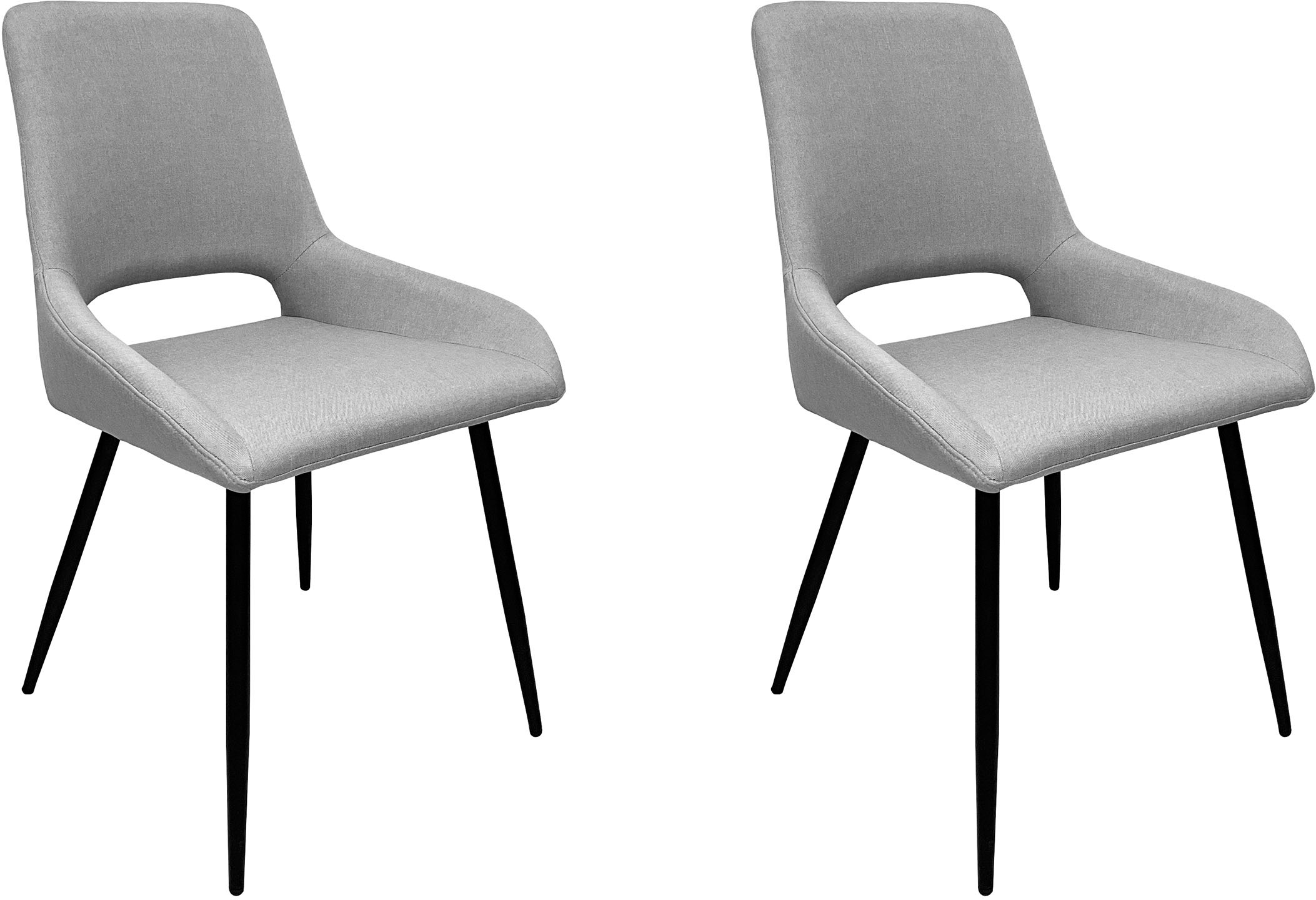 Image of GOODproduct Esszimmerstuhl "Derrek" (Set) 2 Stk.pflegeleichter Webstoff, schwarze Metallbeine, Sitzbreite 40 cm
