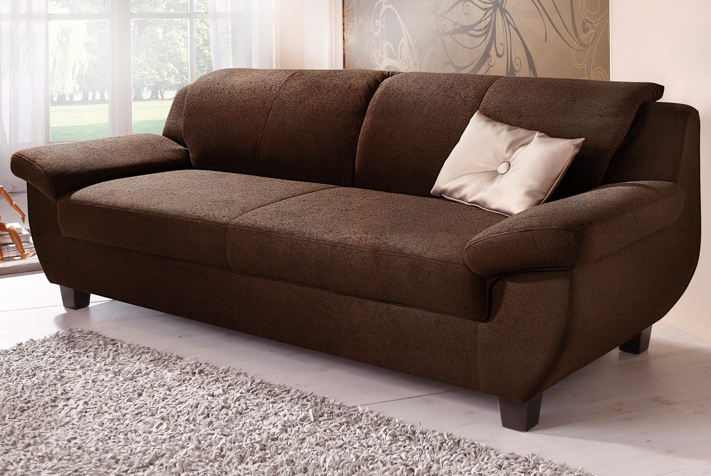 Image of Home affaire 2-Sitzer "Yesterday Couch, B/T: 159/91 cm, belastbar bis 140kg/ Sitz" Microfaser MELROSE, mocca