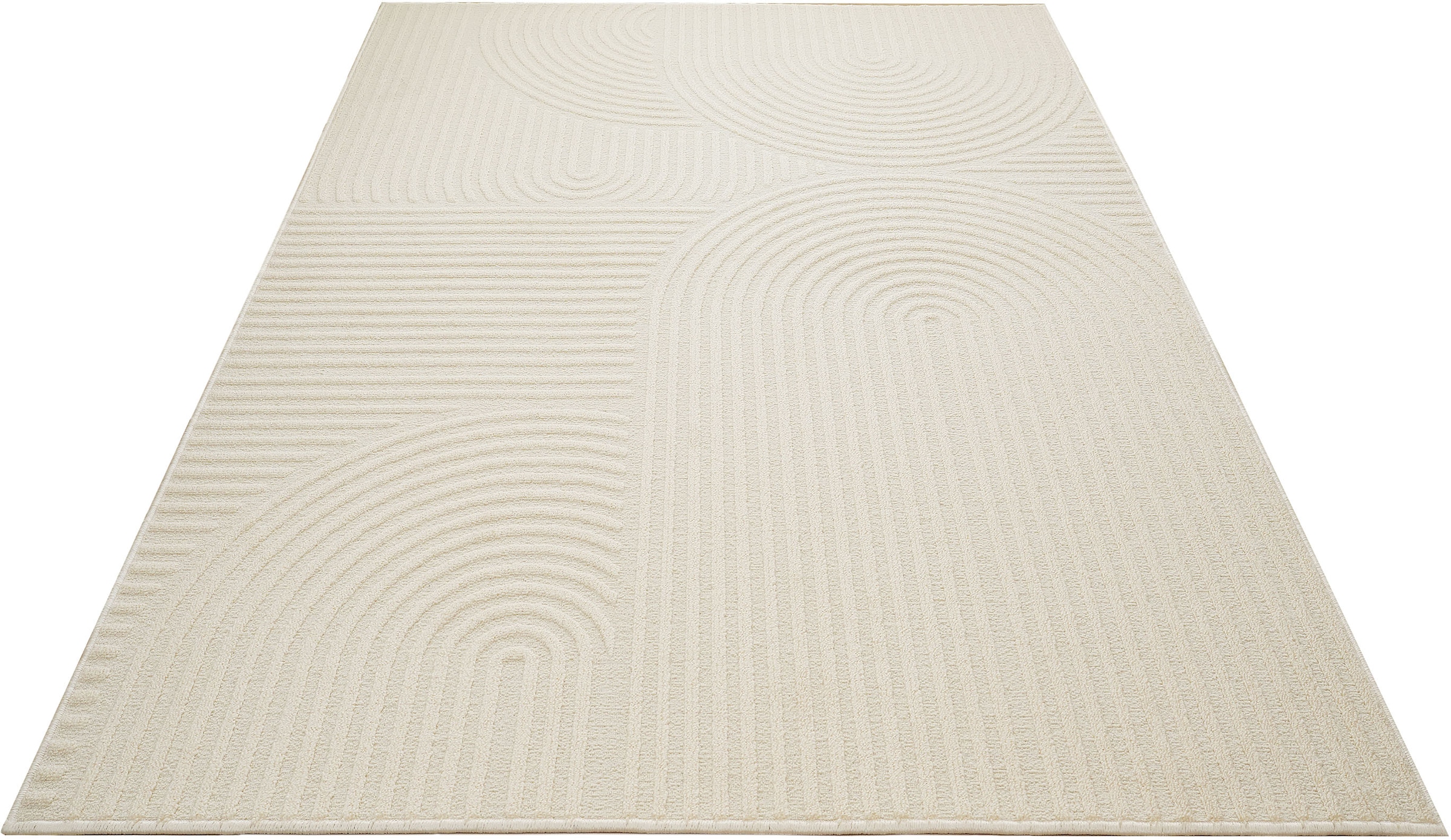 my home Teppich »Jola Hoch-Tief-Design, Scandi-Look, Zen«, rechteckig, 10 mm Höhe, Boho, Modern, 3D, Wohnzimmer, Schlafzimmer, wasserabweisend