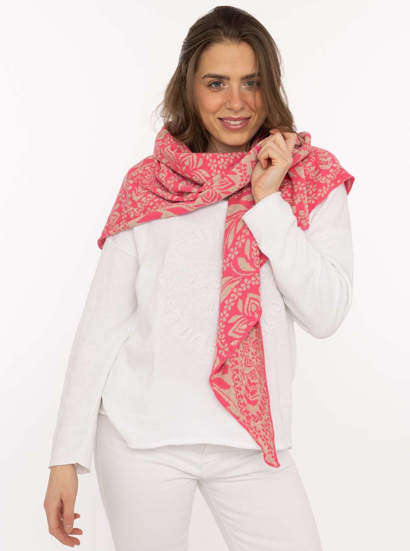 Zwillingsherz Foulard triangulaire »"Paisley Blätter"« Motif floral, superbe accessoire, polyvalent