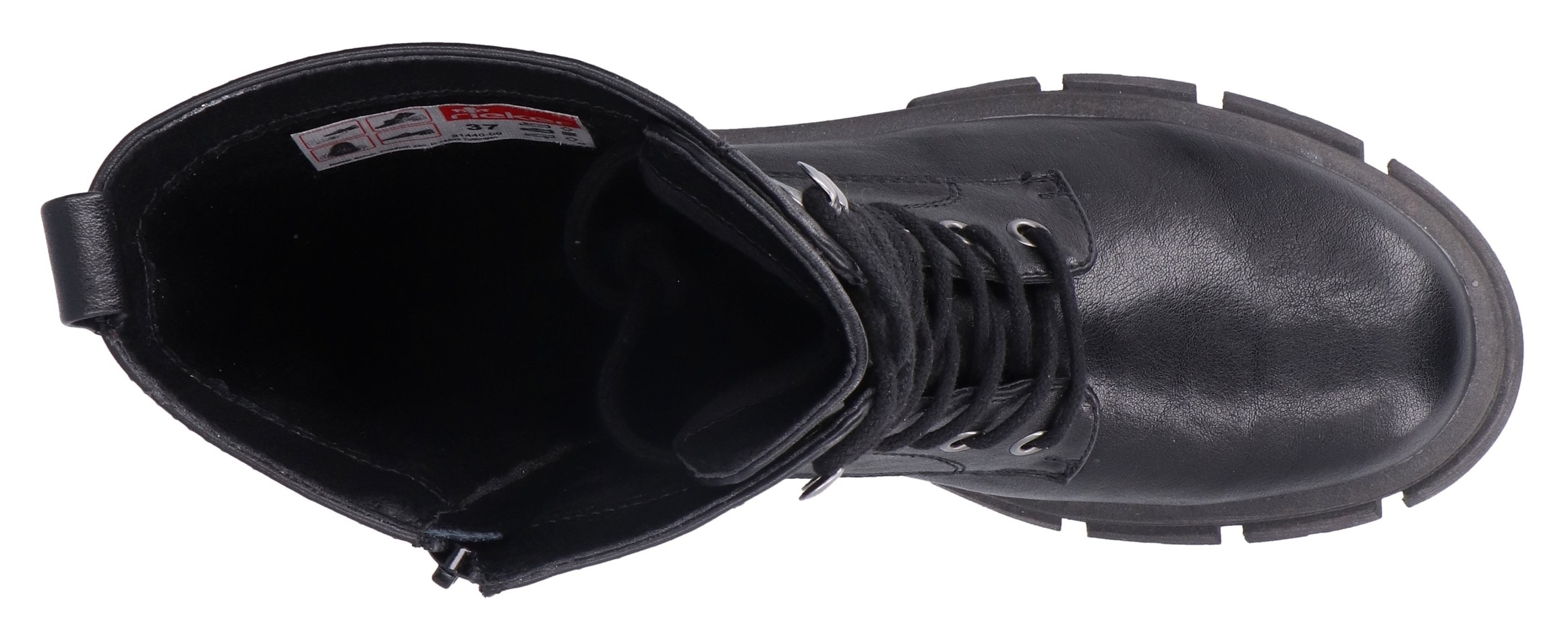 Rieker Schnürstiefel  Schnürboots mit Reissverschluss und robuster Profilsohle