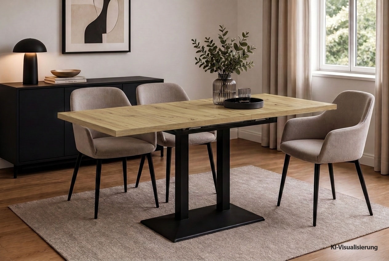Mäusbacher Table de bistrot »Big Bistro Metall« Plateau extractible (extraction synchronisée) LPH 120-160/75/70