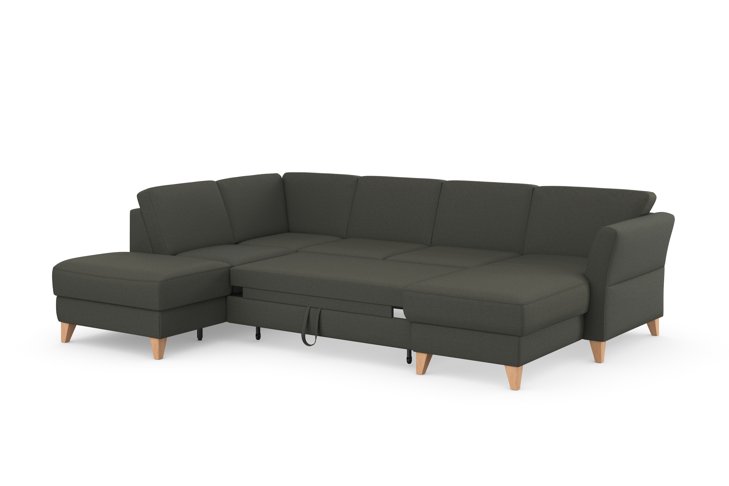 sit&more Wohnlandschaft »Visby U-Form«, wahlweise mit Bettfunktion und Stauraum, frei im Raum stellbar