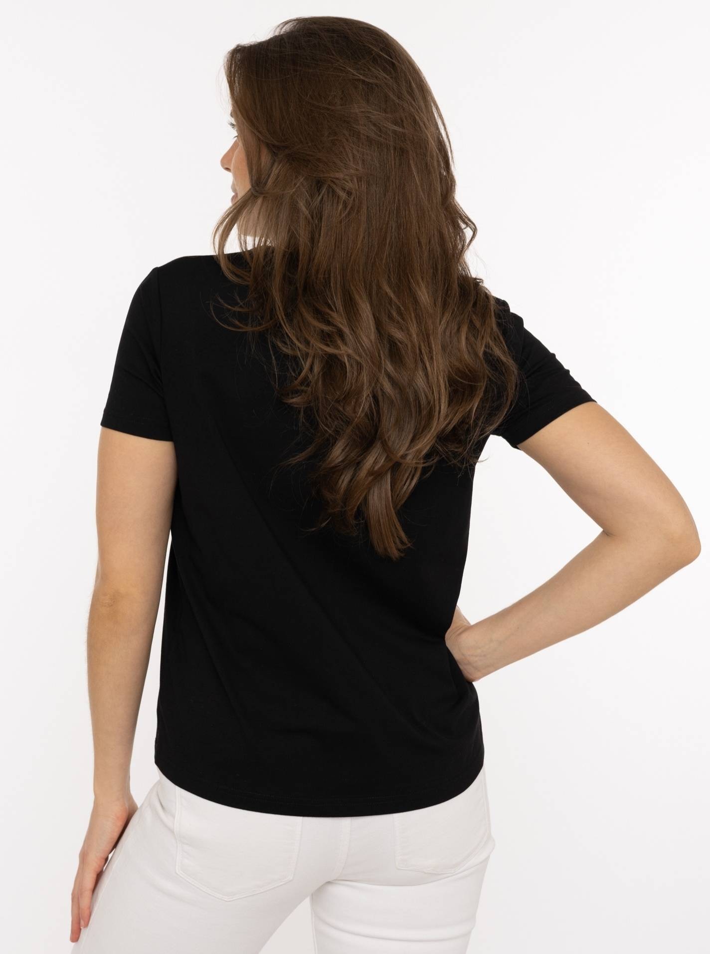 Zwillingsherz T-shirt »"Leo Herzen"« cœurs léopard, inscription brodée, col rond, manches courtes