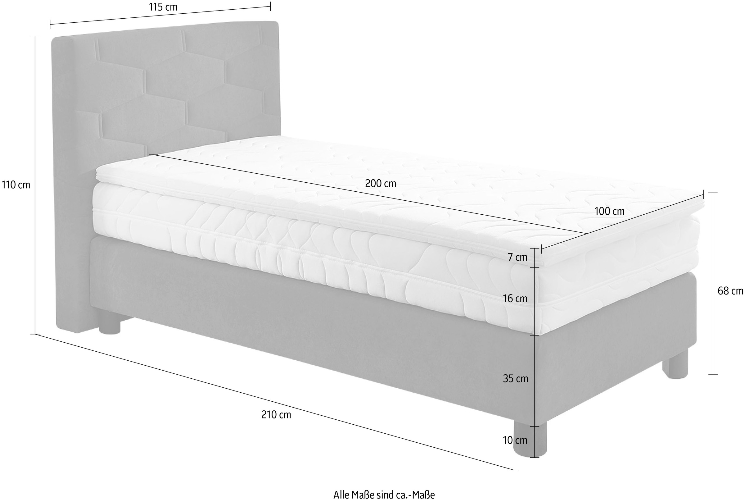 Westfalia Schlafkomfort Boxspringbett, wahlweise mit Topper