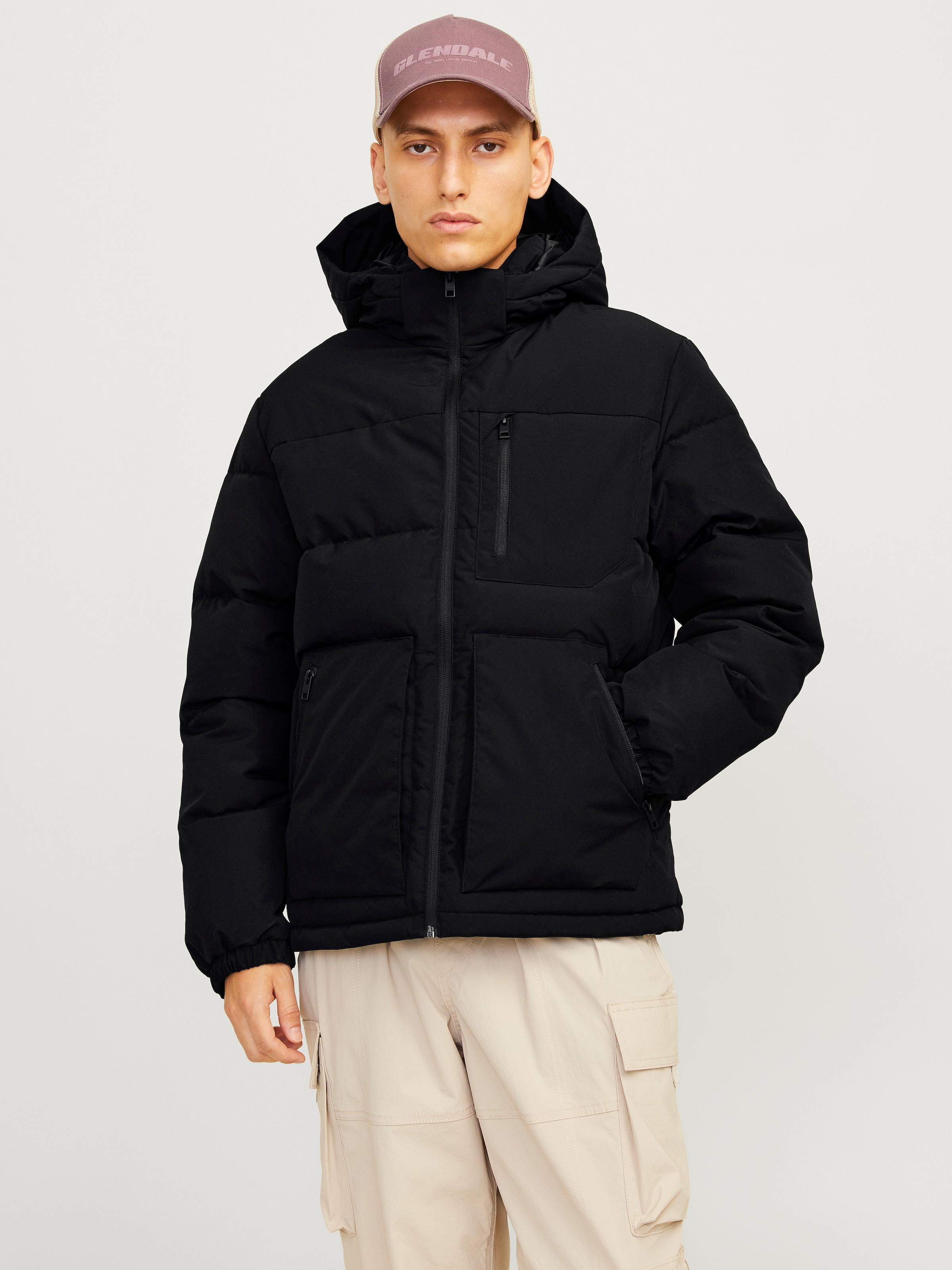 Steppjacke »JJEOTTO PUFFER JACKET SN«, mit Kapuze