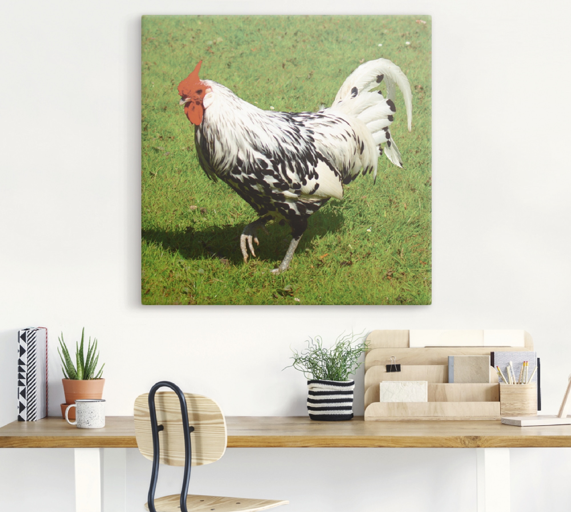 Artland Leinwandbild »Gepunktetes Huhn«, Vögel, (1 St.), auf Keilrahmen gespannt