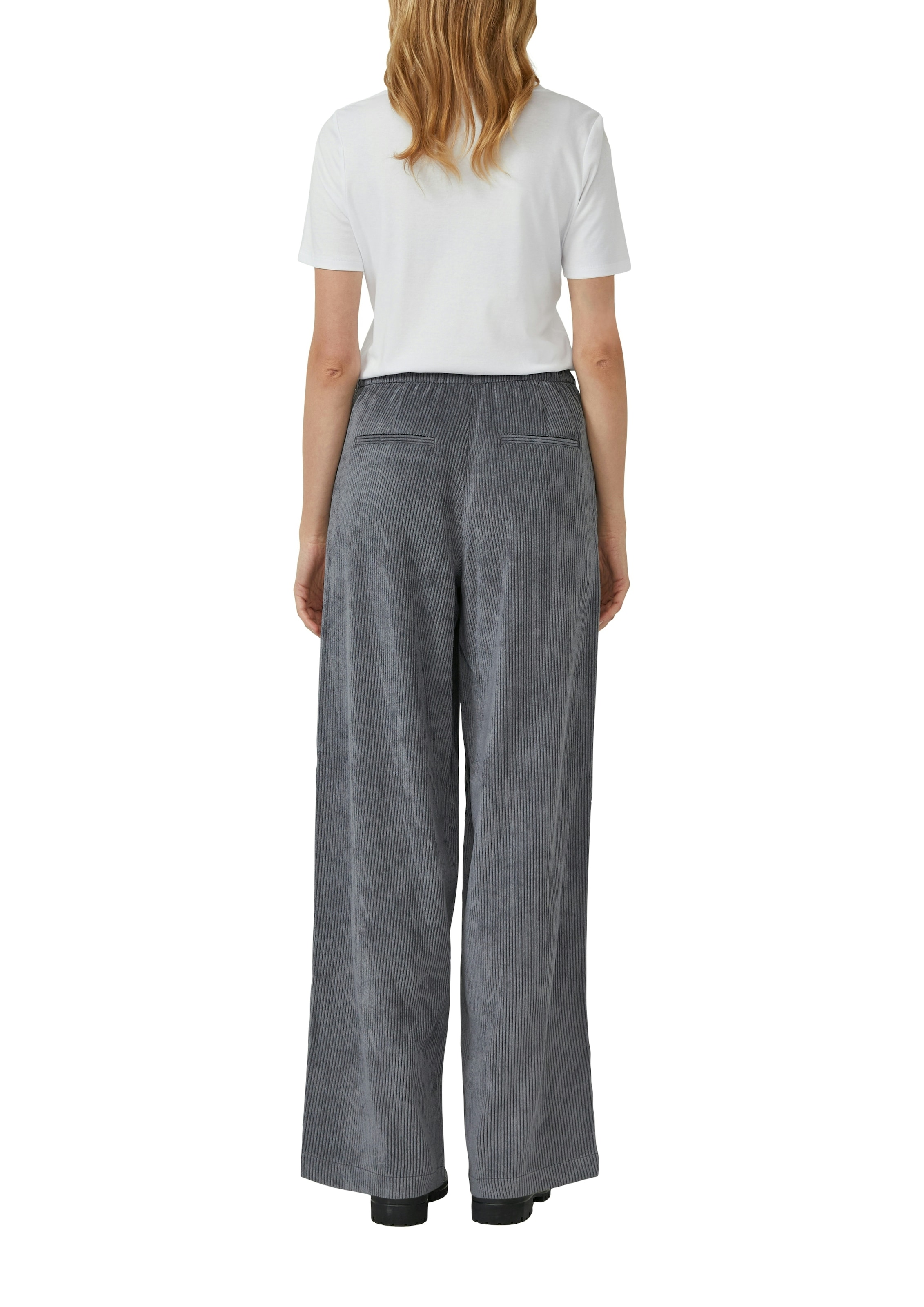 s.Oliver Pantalon en velours côtelé  Avec ceinture élastique et jambes larges