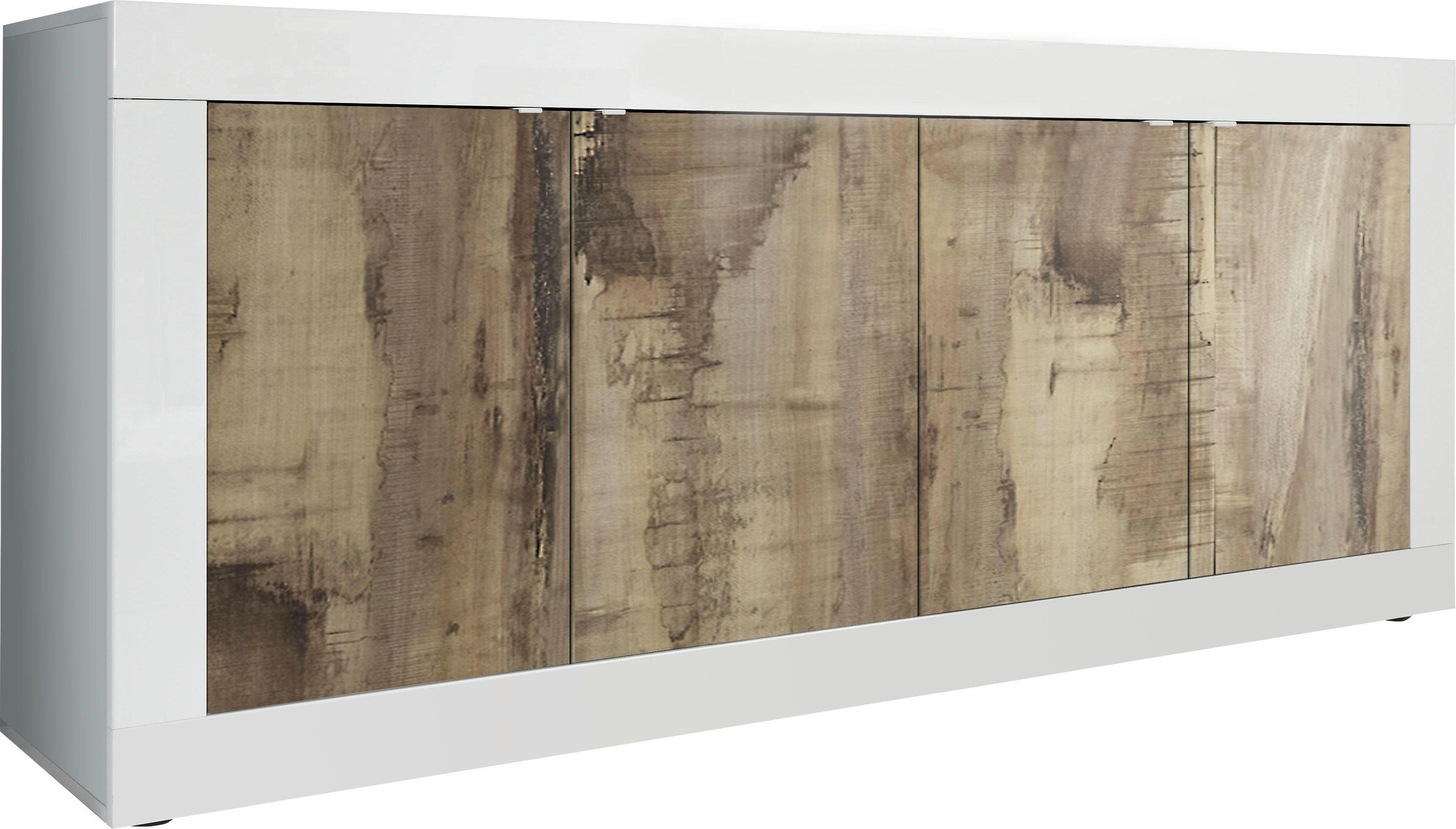Home affaire Sideboard "Basic Breite 207 cm, Kommode 4 Türen, Anrichte," Metallgriff, moderne Rahmenoptik, viel Stauraum, Farbauswahl