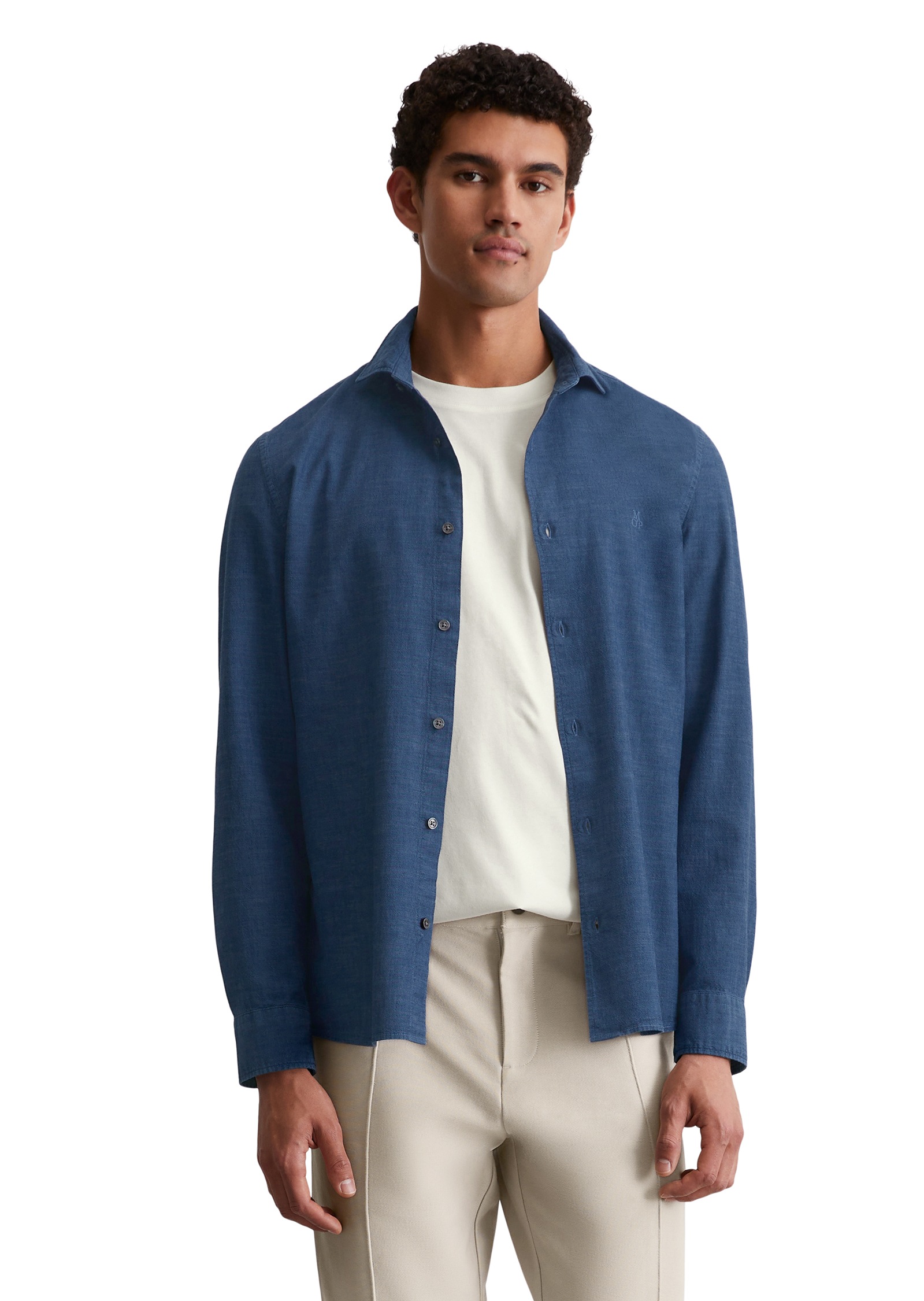 Image of Marc OPolo Langarmhemd weiche, leichte Chambray-Qualität