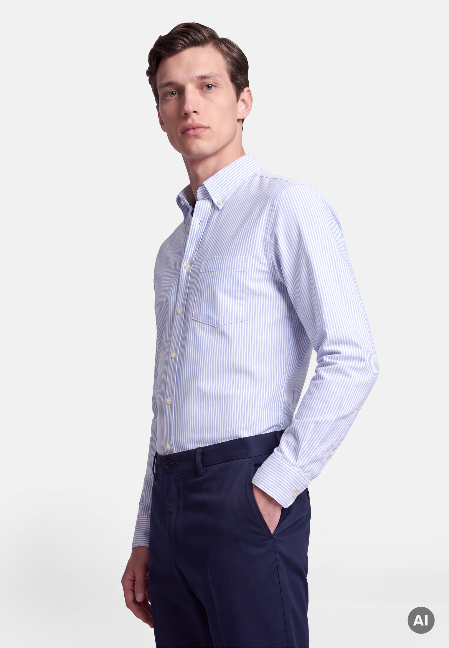 Image of seidensticker Businesshemd Regular 1/1 Button-Down-Kragen Gestreift