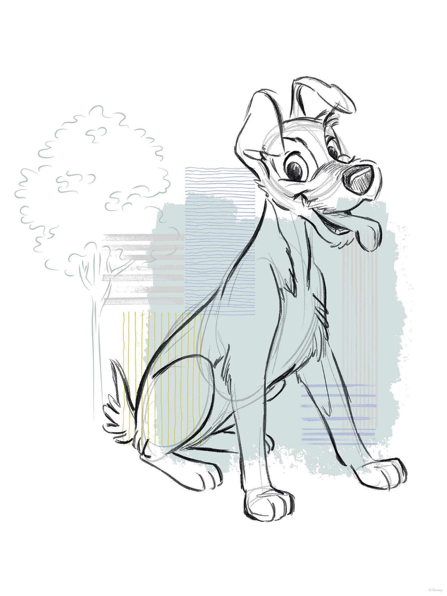 Komar Wandbild »Disney Lady and the Tramp Hello Tramp« Disney Set, 1 Stk. tlg. 30 x 40 cm (Breite x Höhe) - Kinderzimmer, Dekoration