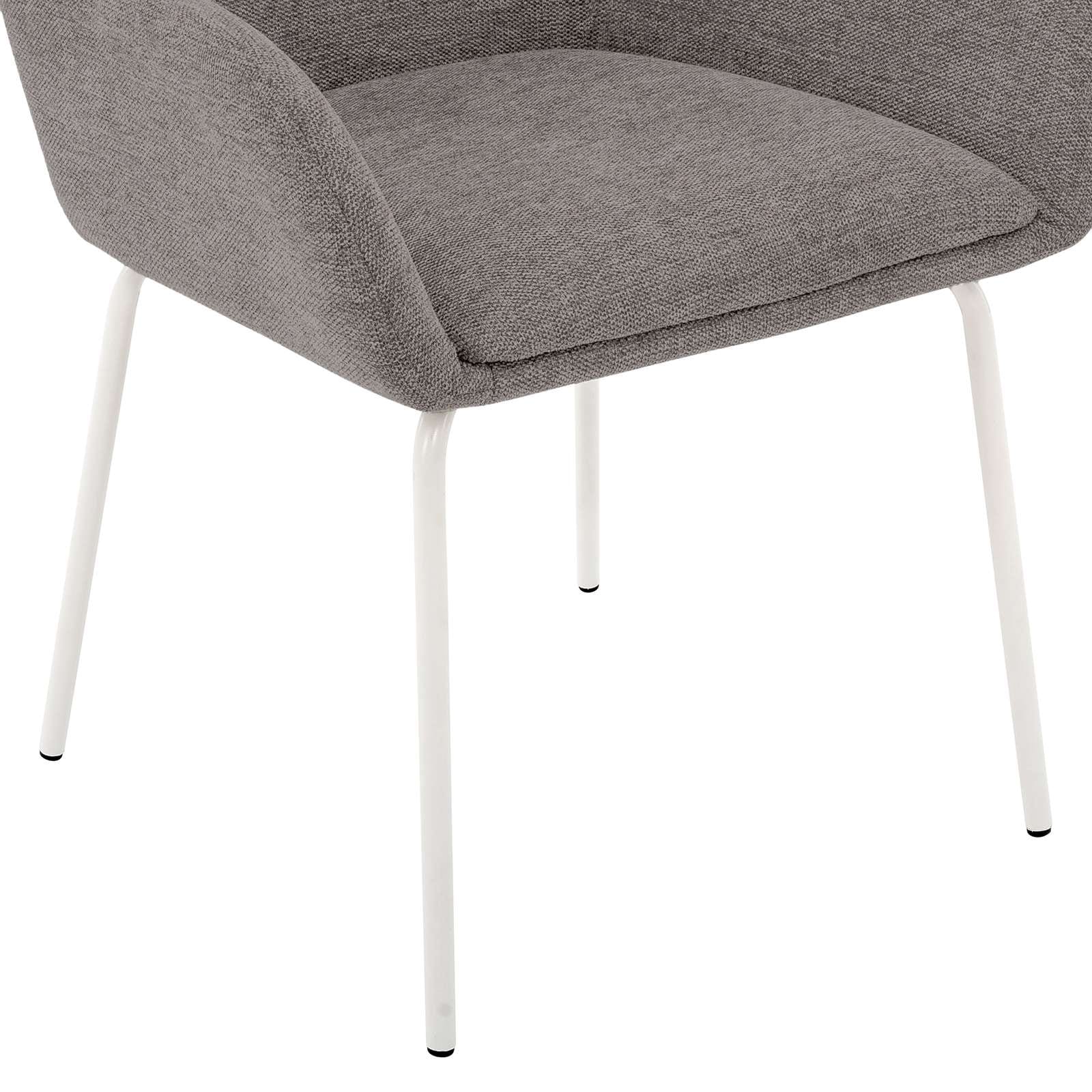 GOODproduct Chaise de salle à manger »Gabbie« (Set) 2 cuismit weissen Metallbeinen, Webstoff Bezug, Sitzhöhe 47,5 cm