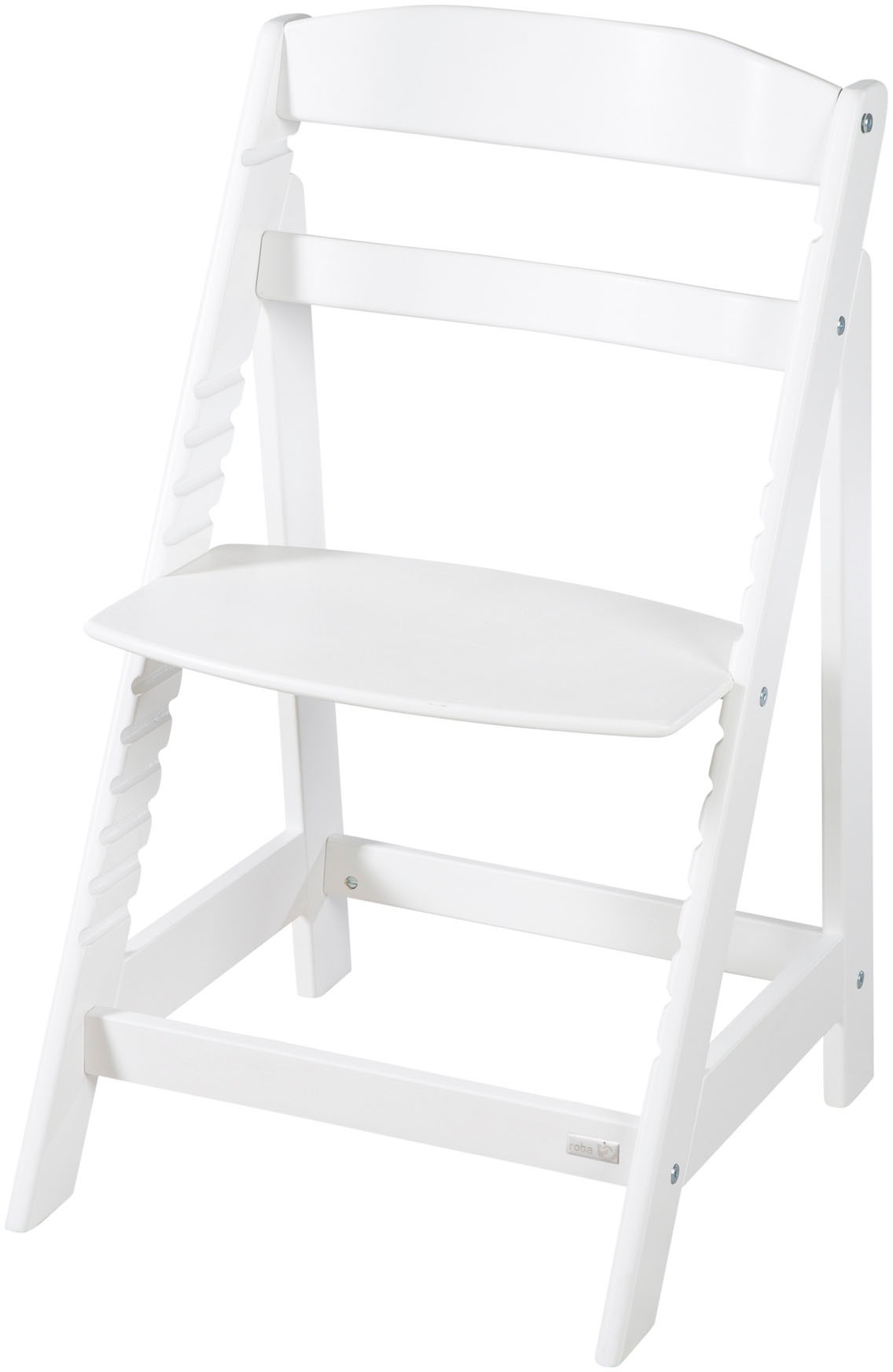 roba® Hochstuhl »Treppenhochstuhl 2-in-1 Set Born Up weiss«, mit Neugeborenen-Aufsatz, Greyish gesteppt