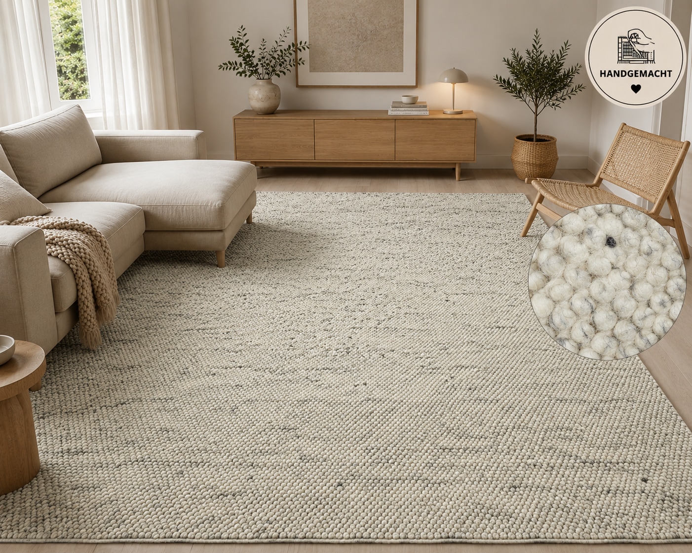 GOODproduct Wollteppich »Wolly, Wolle« rechteckig 14 mm Höhe handgewebt, Handweb Teppiche, Wohnzimmer, Schlafzimmer, Esszimmer