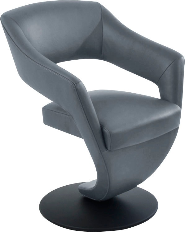 K+W Komfort & Wohnen Chaise pivotante »Kansas« () fauteuil pivotant en cuir design avec grand confort d’assise, plateau tournant noir