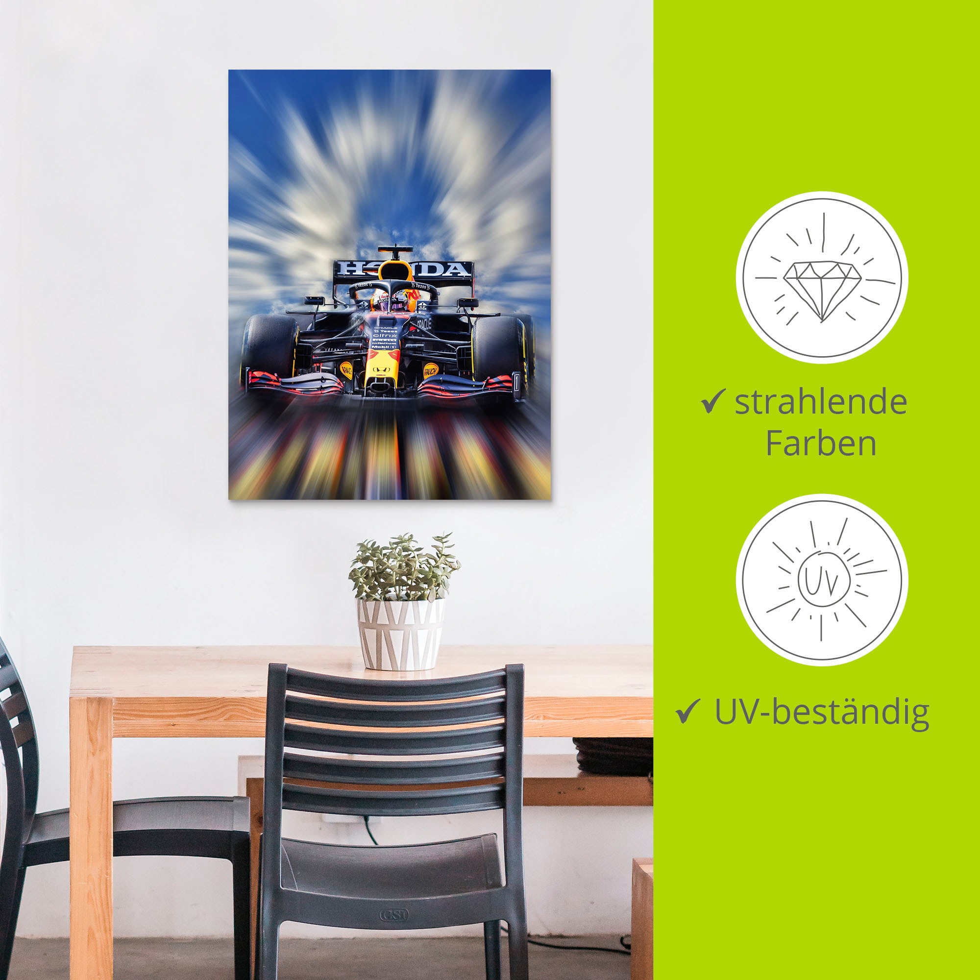 Artland Wandbild »Max Verstappen - Weltmeister der Formel1«, Auto, (1 St.), als Alubild, Outdoorbild, Leinwandbild, Poster, Wandaufkleber