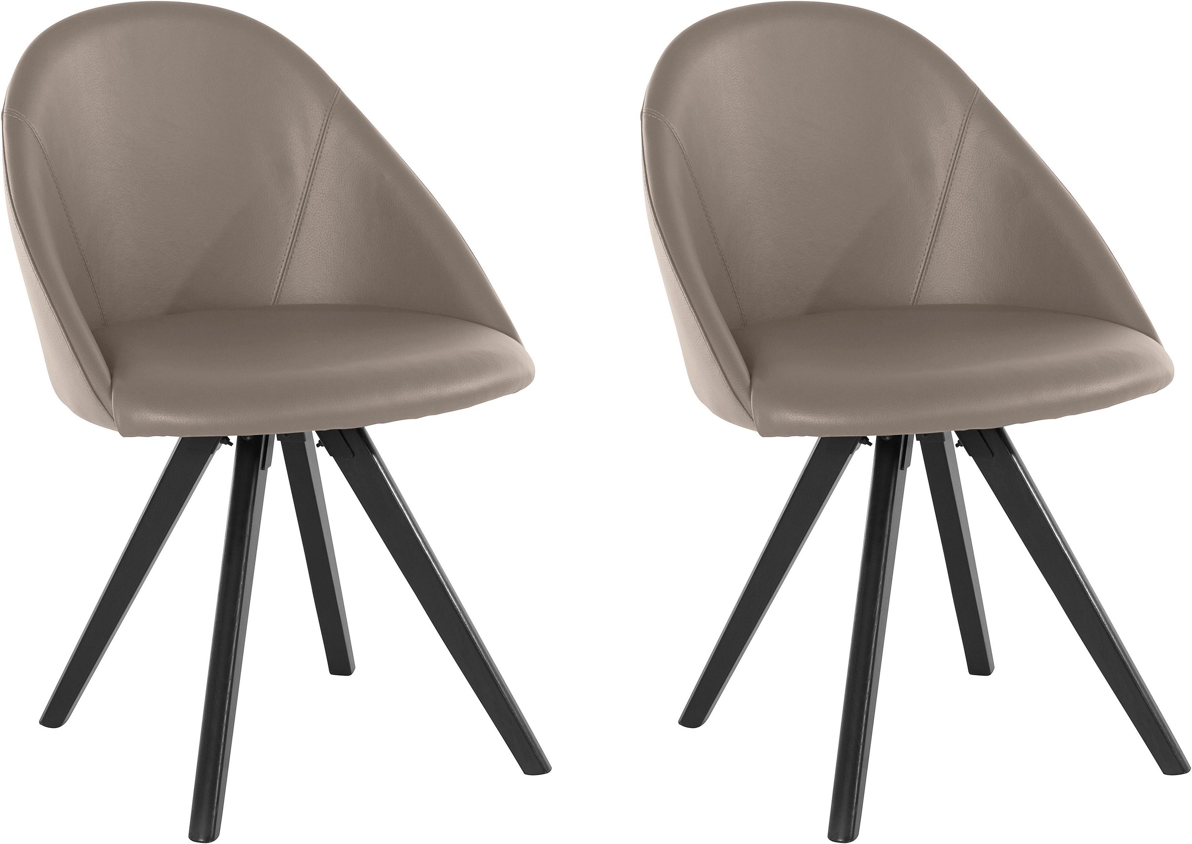 Image of GOODproduct 4-Fussstuhl "Lotos" (Set) 2 Stk.Bezug aus Echtleder und Gestell aus Eiche Massivholz