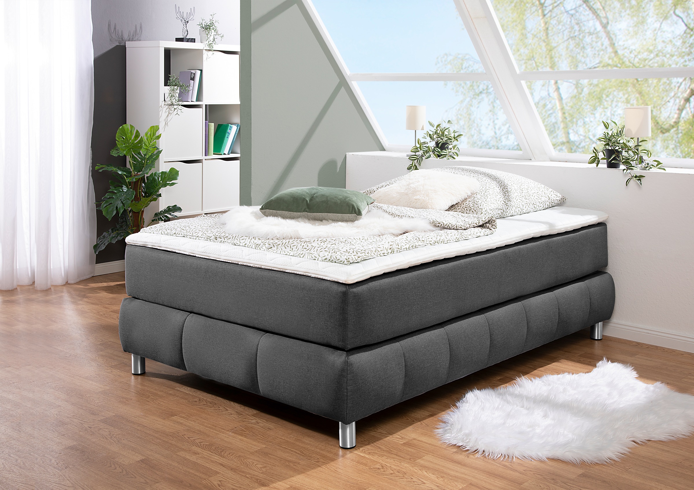 Image of Home affaire Boxspringbett "2" Ohne Kopfteil, inkl. Topper, auch in Überlänge 220 cm