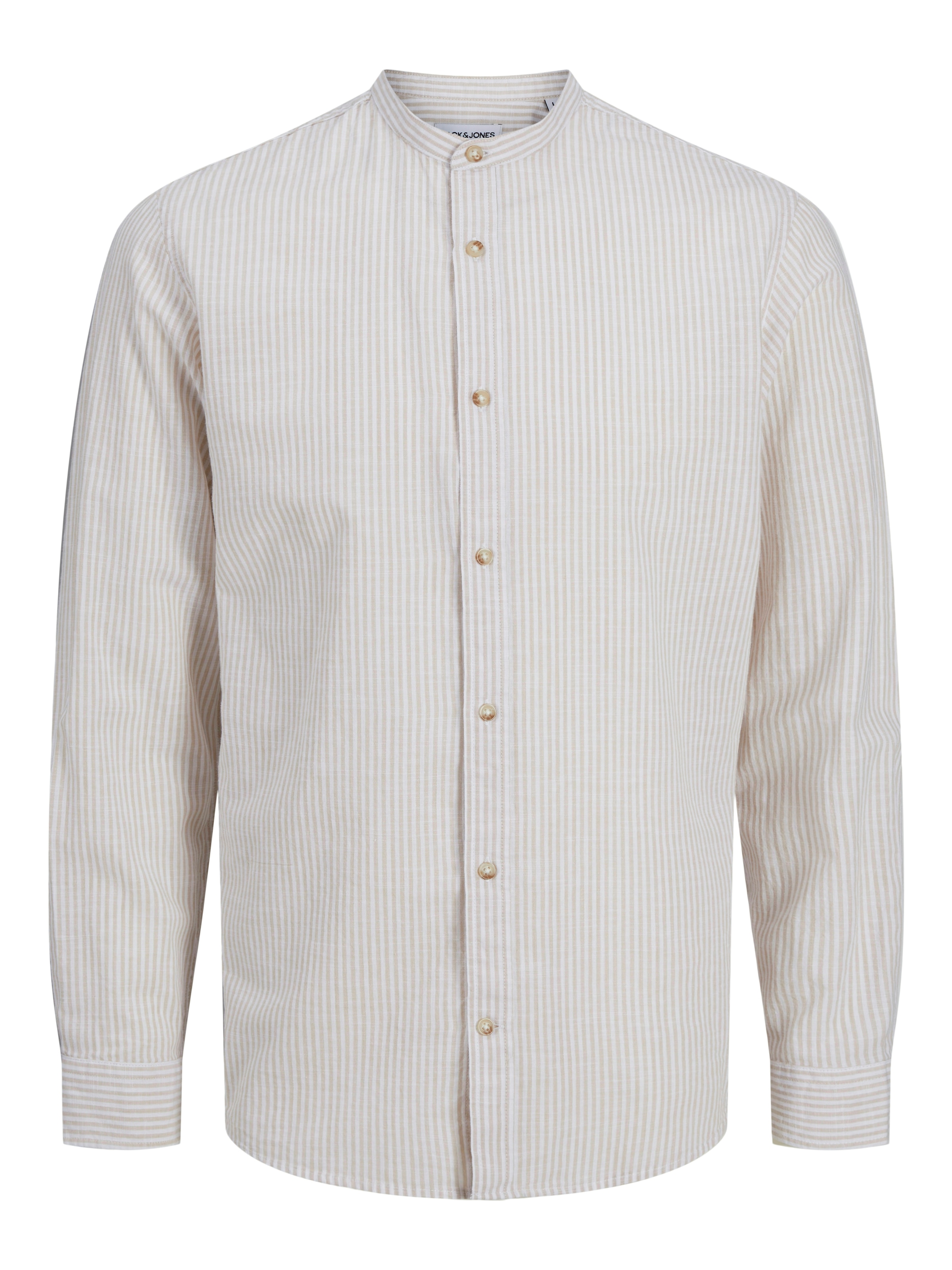 Jack & Jones Langarmhemd »JJESUMMER BAND SHIRT LS SN«, mit Bandkragen