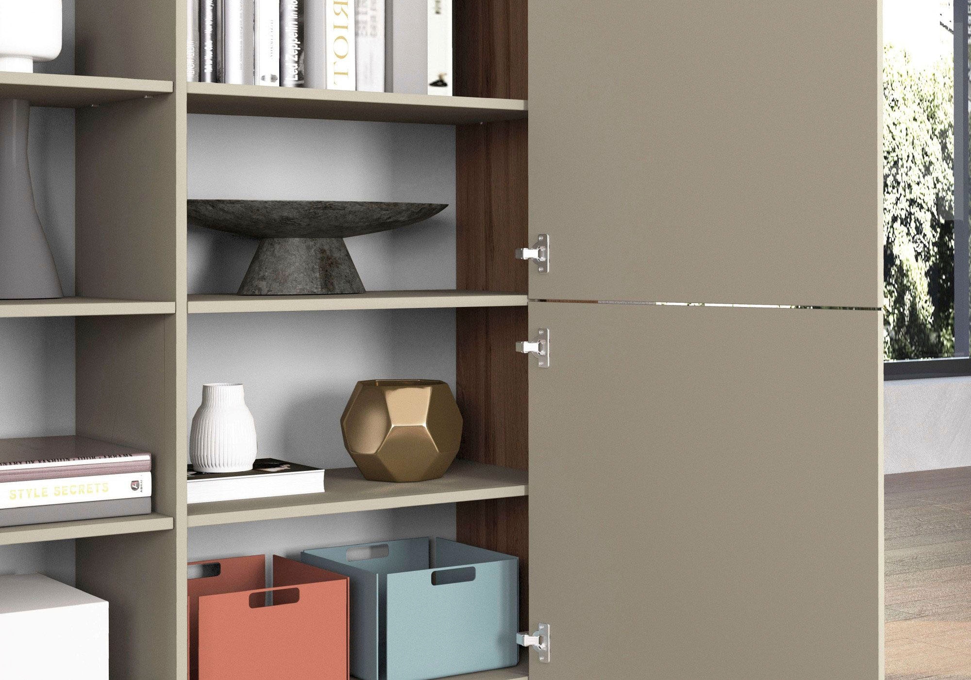 GOODproduct Buffet haut »CHRONOS Breite 140 cm mit 4 Türen und 8 Fächer 'Made in Italy'« 1 cuis tlg. Hohes Sideboard, Kommode, Schrank, Grifflos mit Push to Open