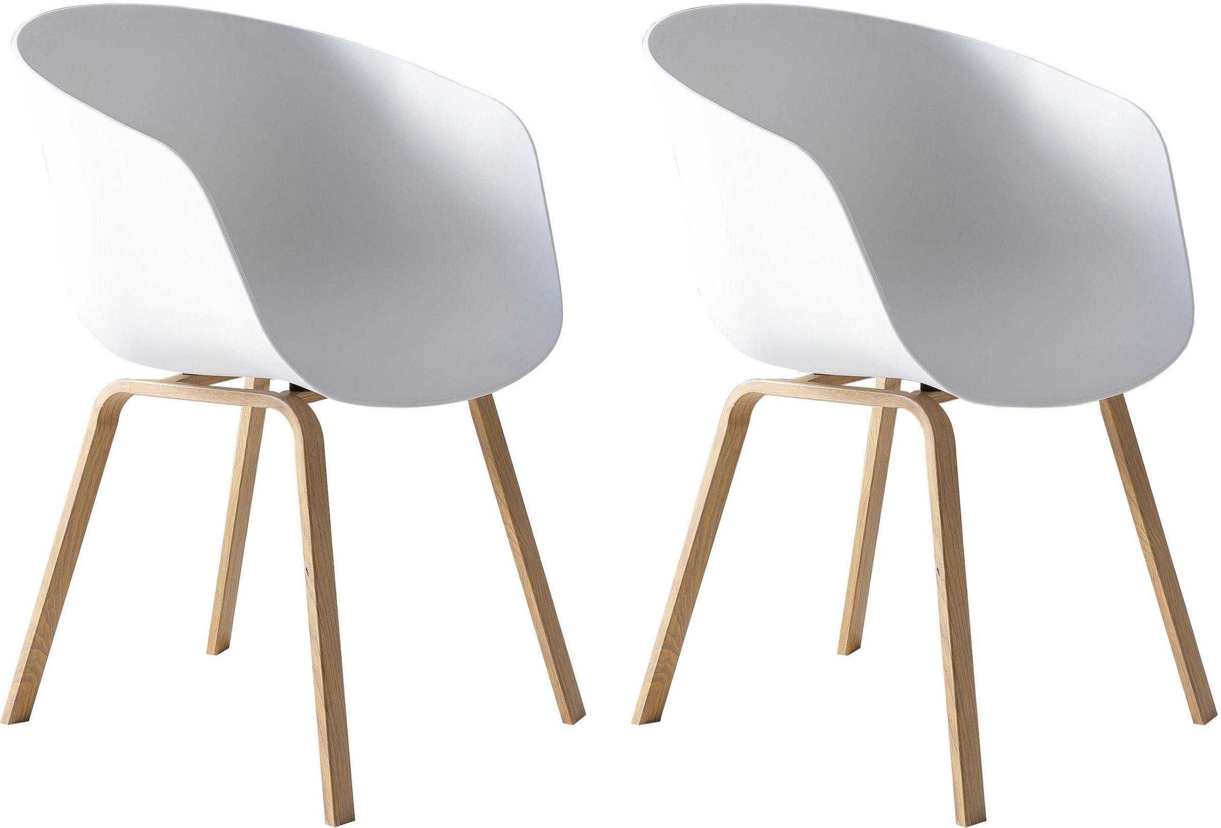 SalesFever Schalenstuhl, (Set), 2 St., Metallbeine in Holzoptik