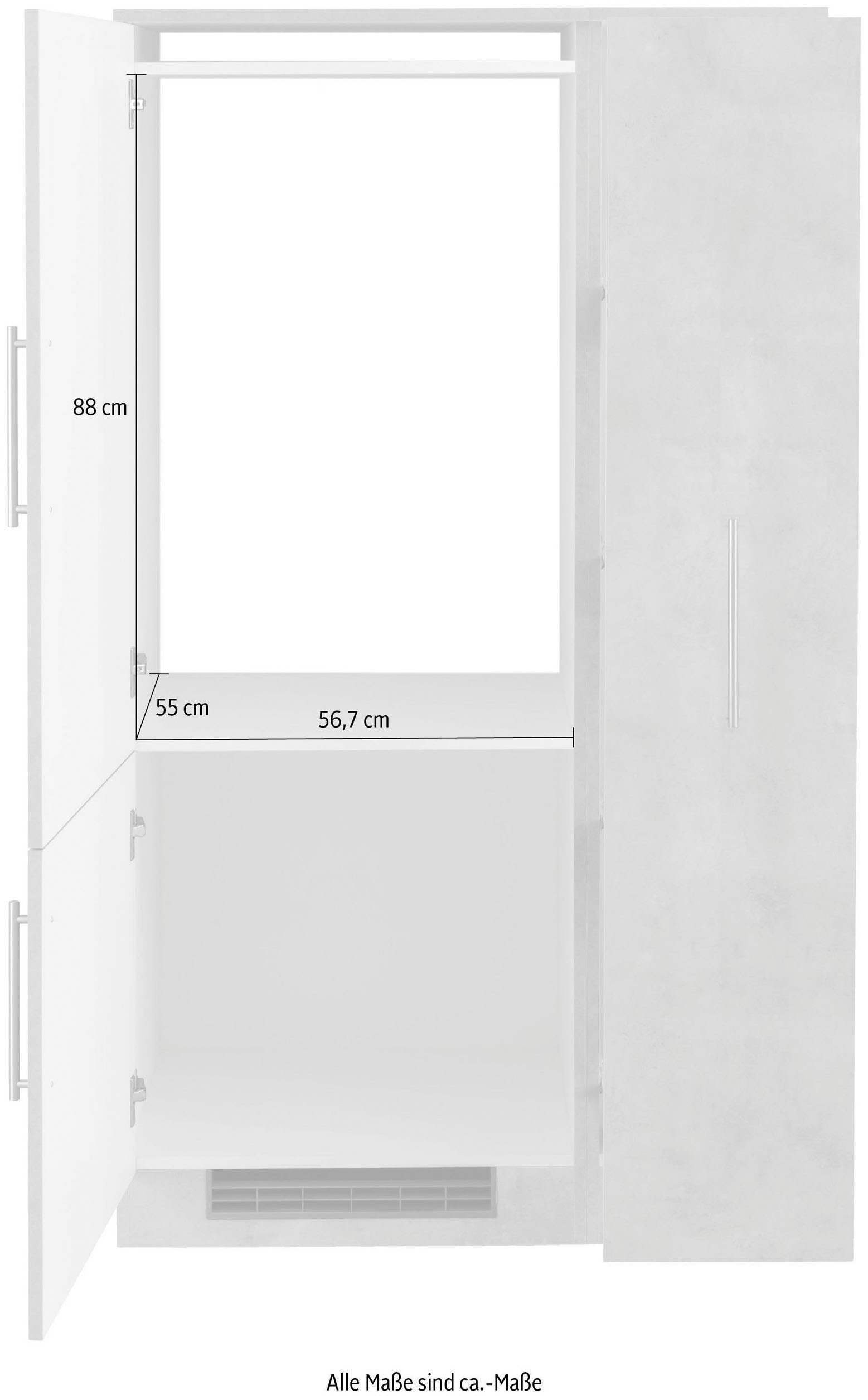 wahlweise Breite Kühlumbauschrank E-Geräten, mit ♕ auf mit wiho 90 Küche »Cali«, Stauraum, versandkostenfrei cm Küchen