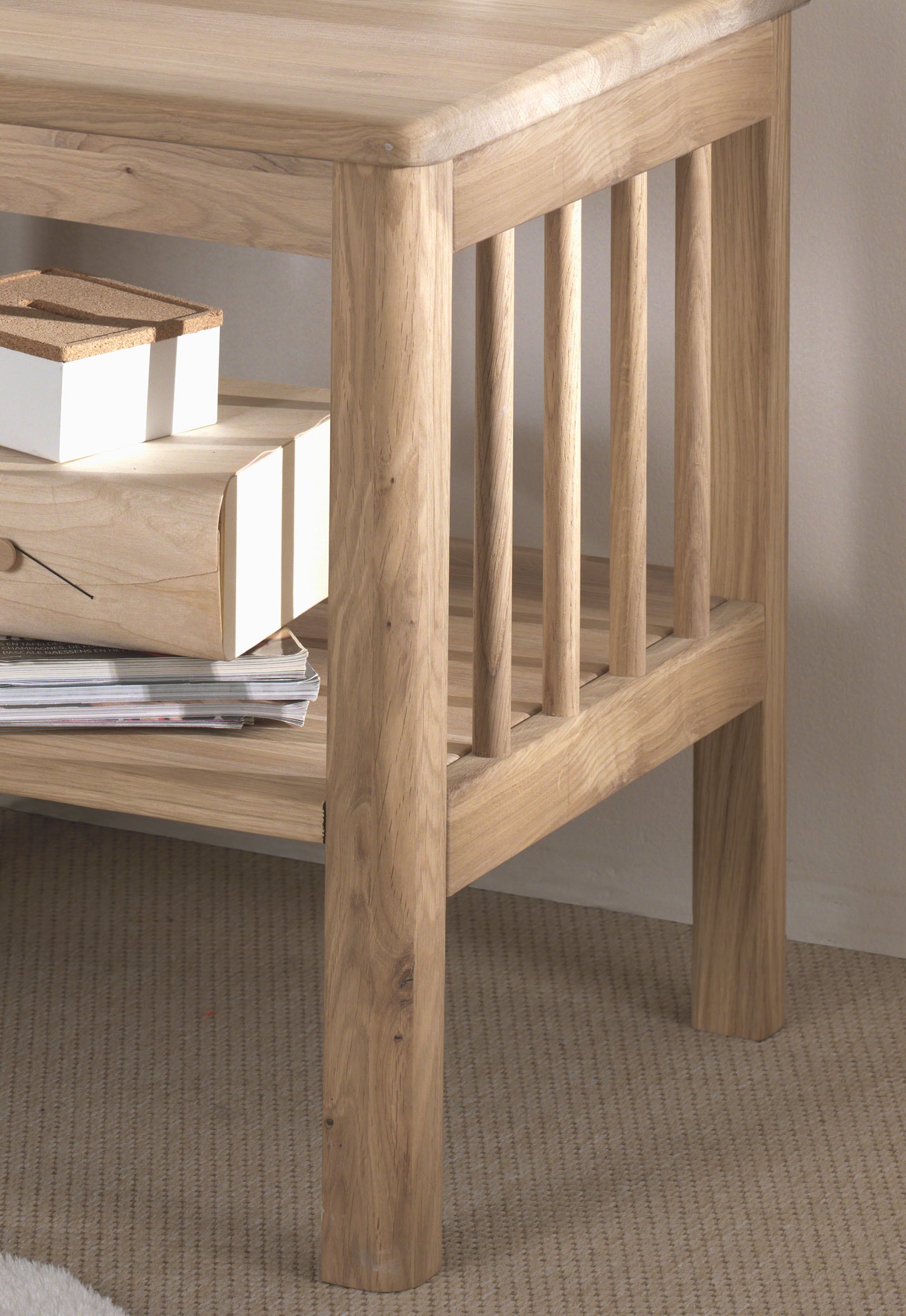 Vipack Sideboard »Nachtkonsole aus massvier Eiche natur geölt, zeitloses Design« B/H/T ca. 120x77x60 cm, mit 1 Fachboden, seitlich Sprossen,  mit 1 Fachboden, stabil und standfest gebaut