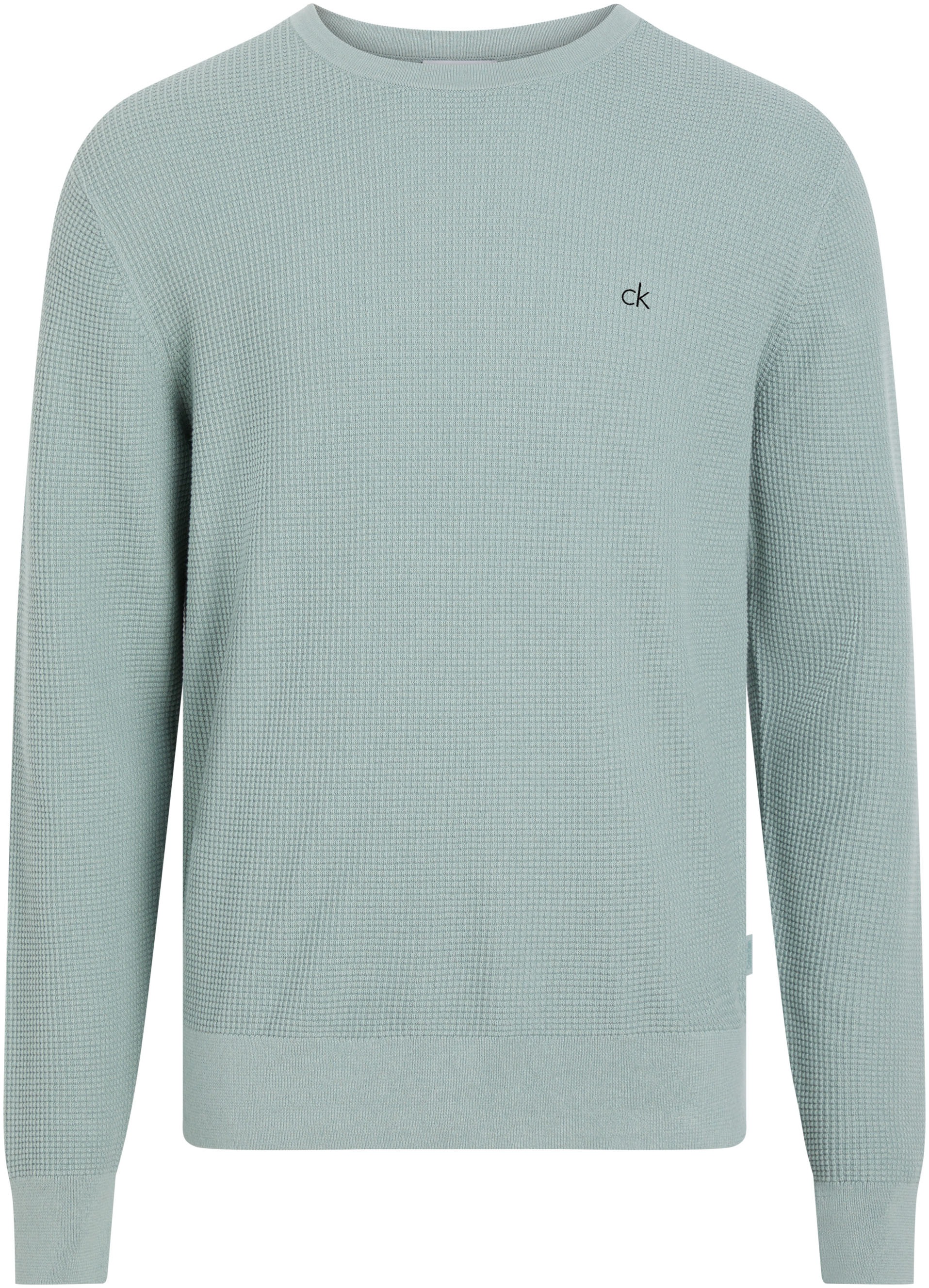 Calvin Klein Rundhalspullover »WAFFLE STRUCTURE SWEATER«, mit Markenlabel