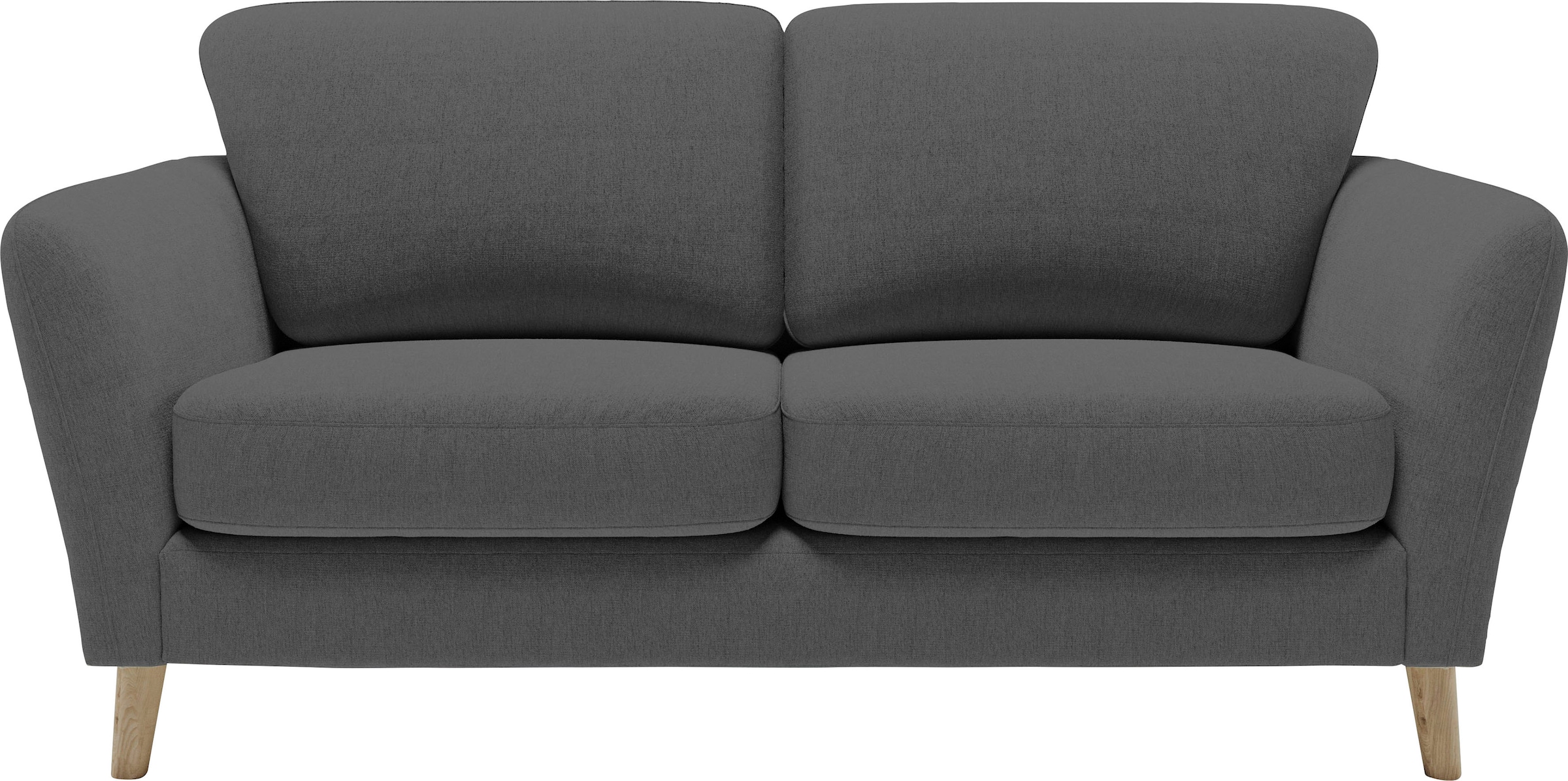 Home affaire 2-Sitzer »MARSEILLE Kompaktsofa 170 cm, Cord, Flachgewebe, Struktur, Webstoff«, Massivholzbeine Eiche, Landhausstil, Wellenunterfederung