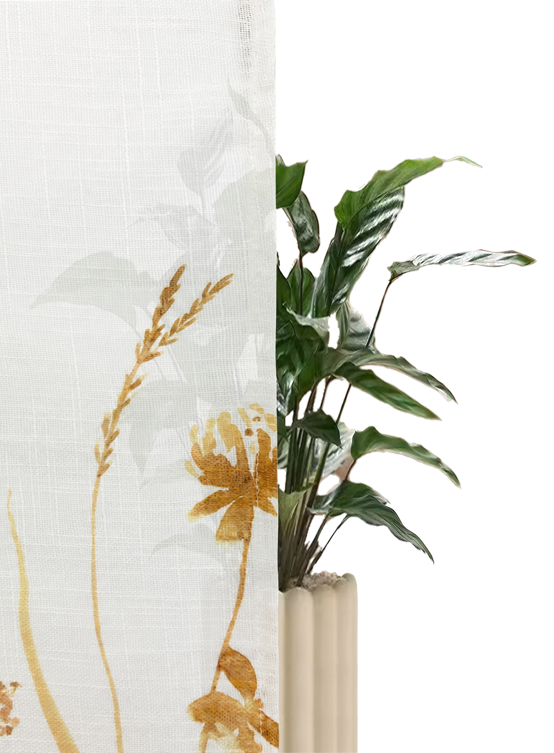 GOODproduct Scheibengardine »Rikkert« Stangendurchzug 1 Stk. tlg. Lichtschutz, Leinen-Optik mit Naturmotiv, verschiedene Grössen